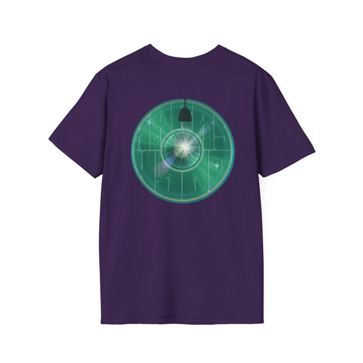 Classic Donut Tee - Unisex Soft-Style - "Harry's Hoodlum Donut" - series 1.0  - variant 4 - lights on/green donut(s)