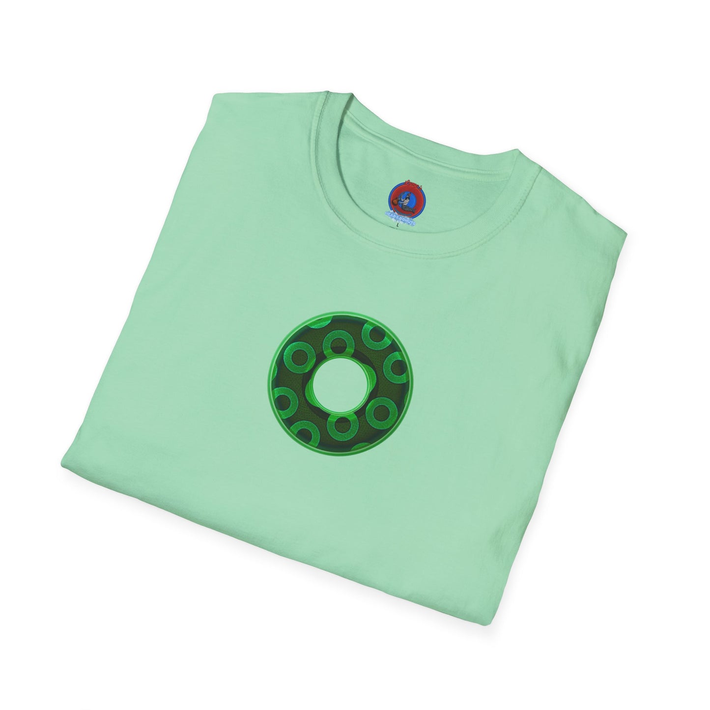 Plain Donuts/Unisex Soft-Style - "Plain Rustic Paradoxical Donuts" - light green/dark green donuts