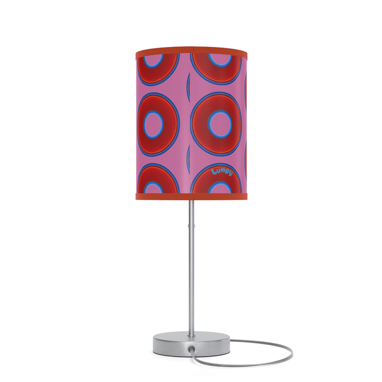 Lumpy Accent Lamps - red vivid donuts w/pink background