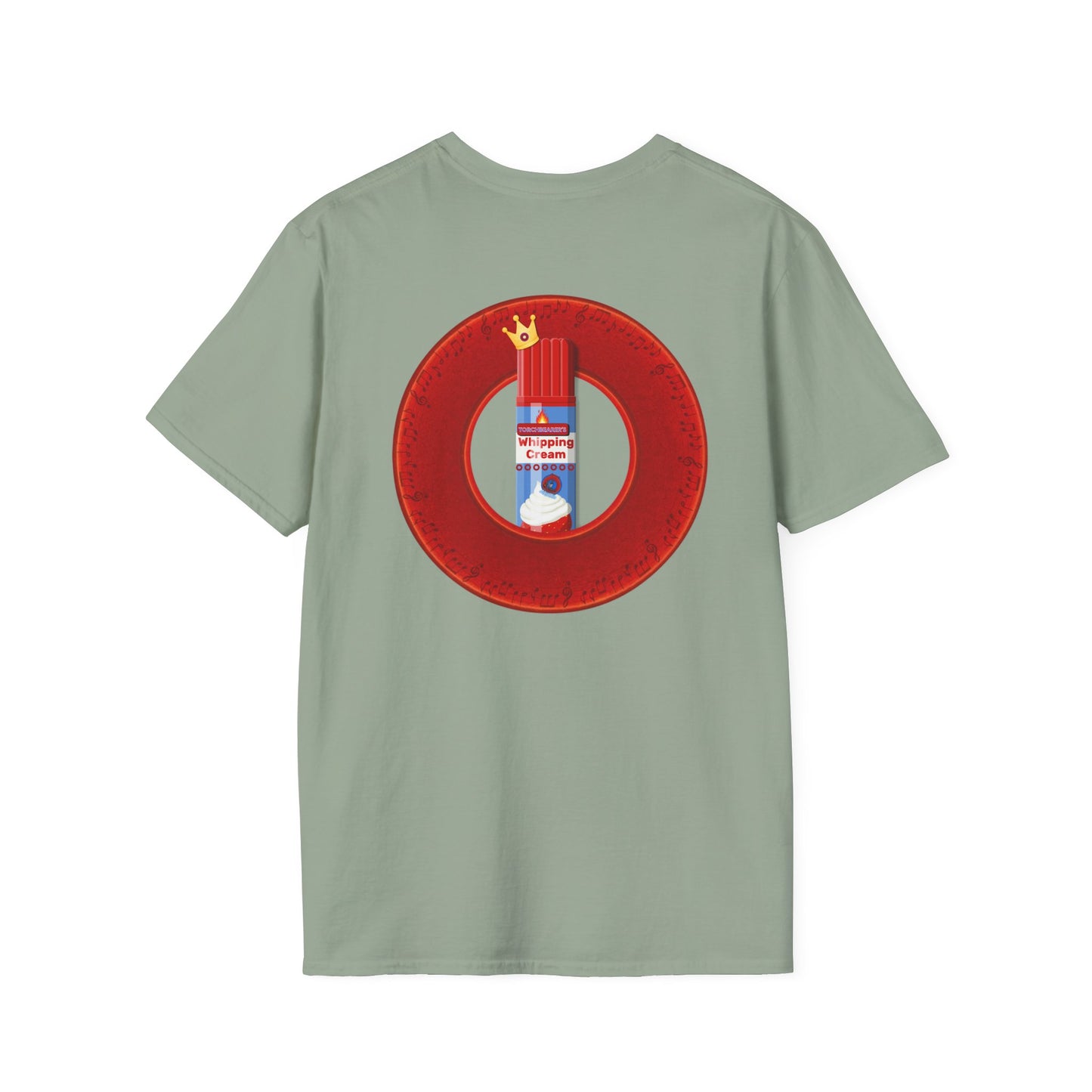Classic Donut Tee - Unisex Soft-Style - "Princely Wooked Cream in a Can - YEMSG Donut " - vivid red donut