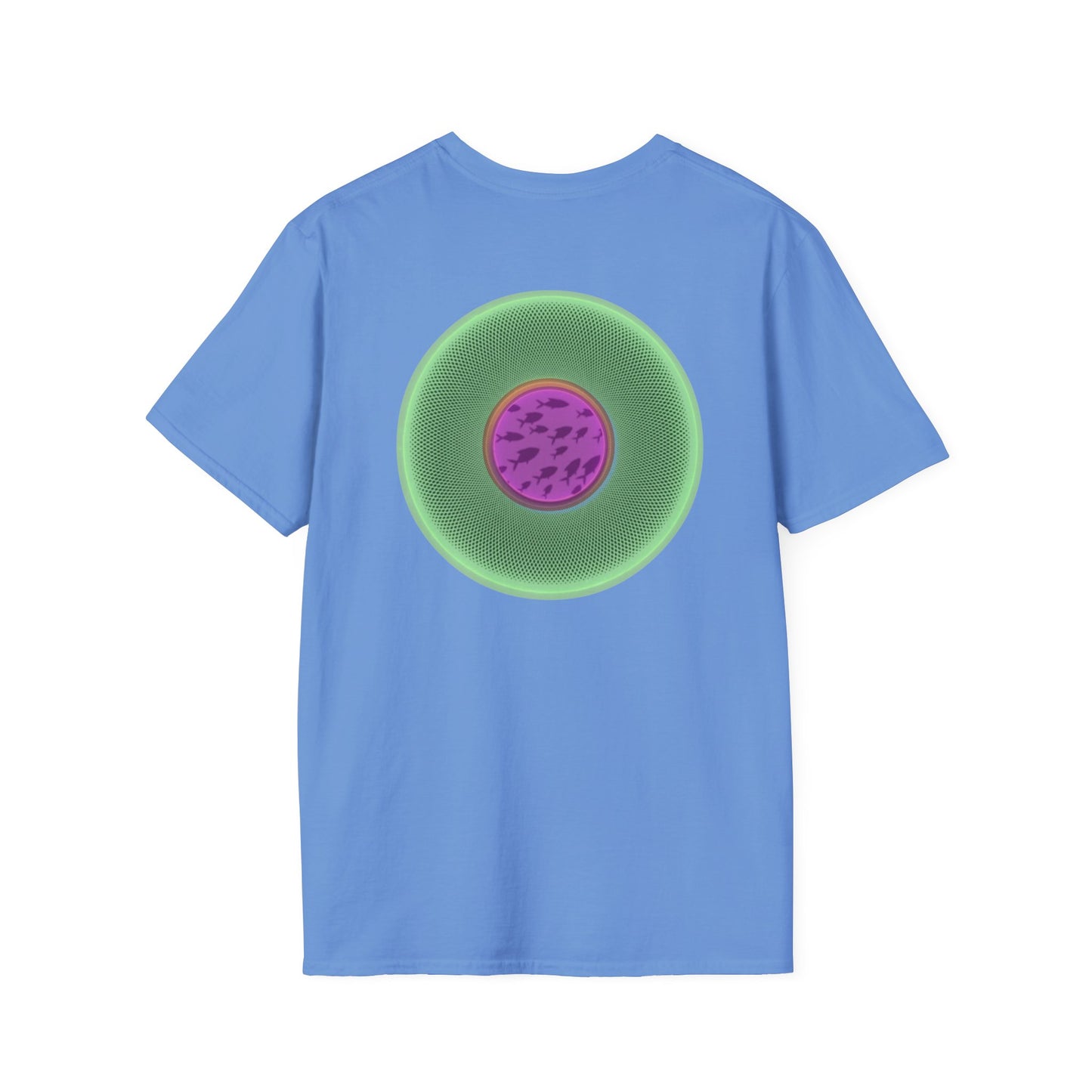 Classic Donut Tee - Unisex Soft-Style - "Swimming By" - variant 1 - series 1.0 - florescent green donut