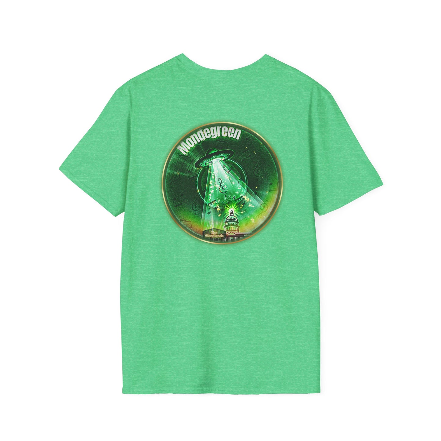 Classic Donut Tee - Unisex Soft-Style - "Close Encounters of the Delaware kind - Mondegreen Donut"  " variant 2 - green donut