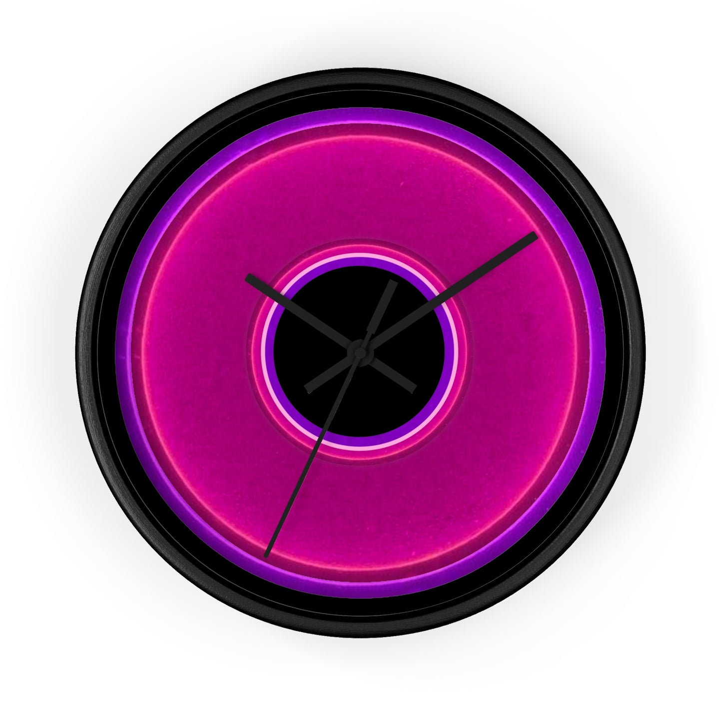 Lumpy Wall Clock - magenta vivid donut - variant 1 - w/black background