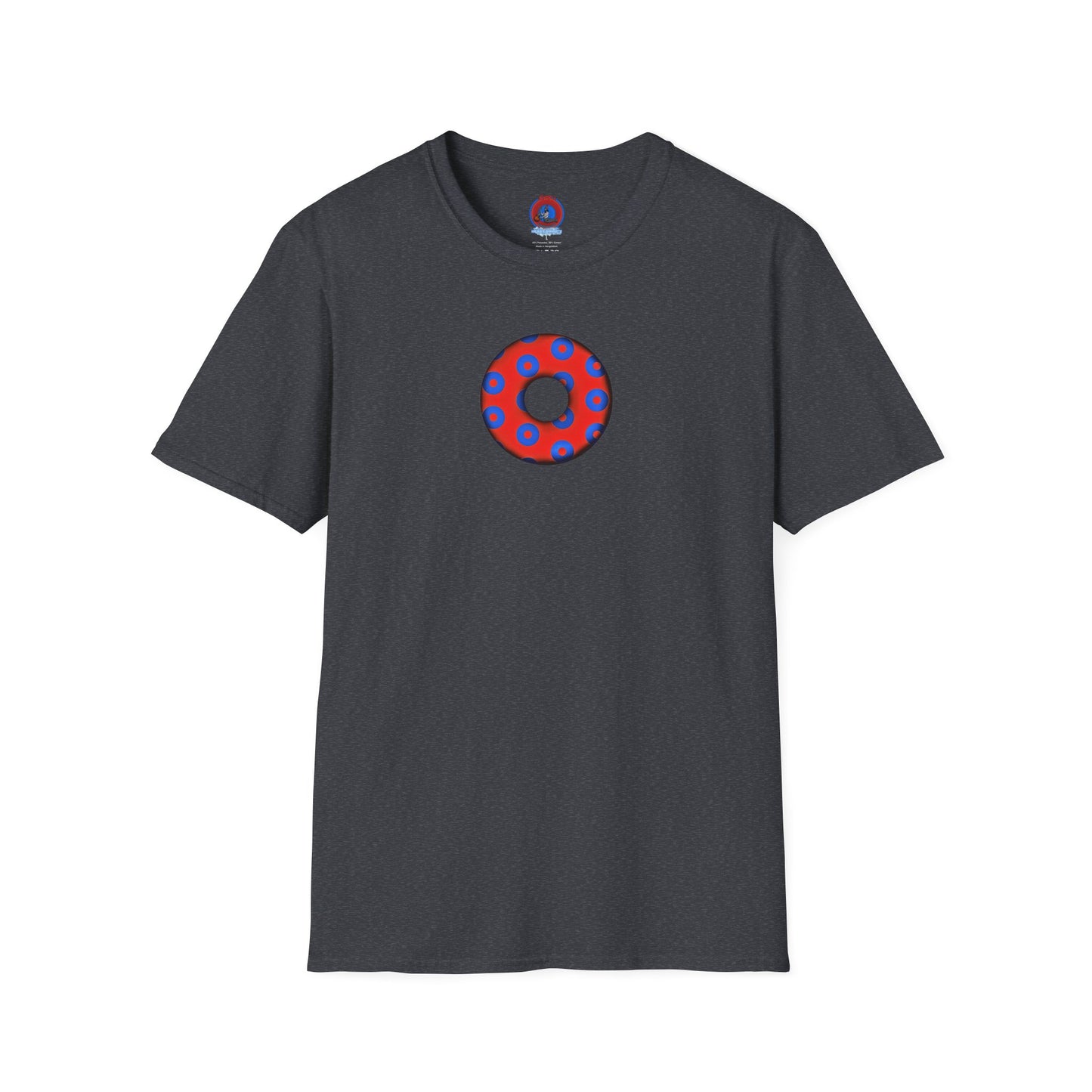 Plain Donuts/Unisex Soft-Style - "Plain Blimpy Paradoxical Donuts" - red/blue donuts