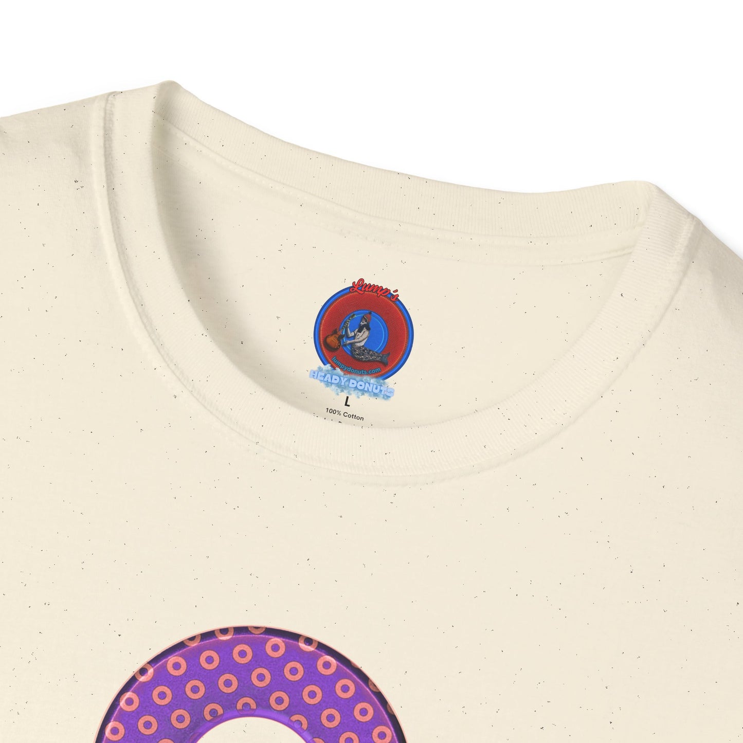 Plain Donuts/Unisex Soft-Style - "Plain Electric Paradoxical Donuts" - light purple/coral donuts