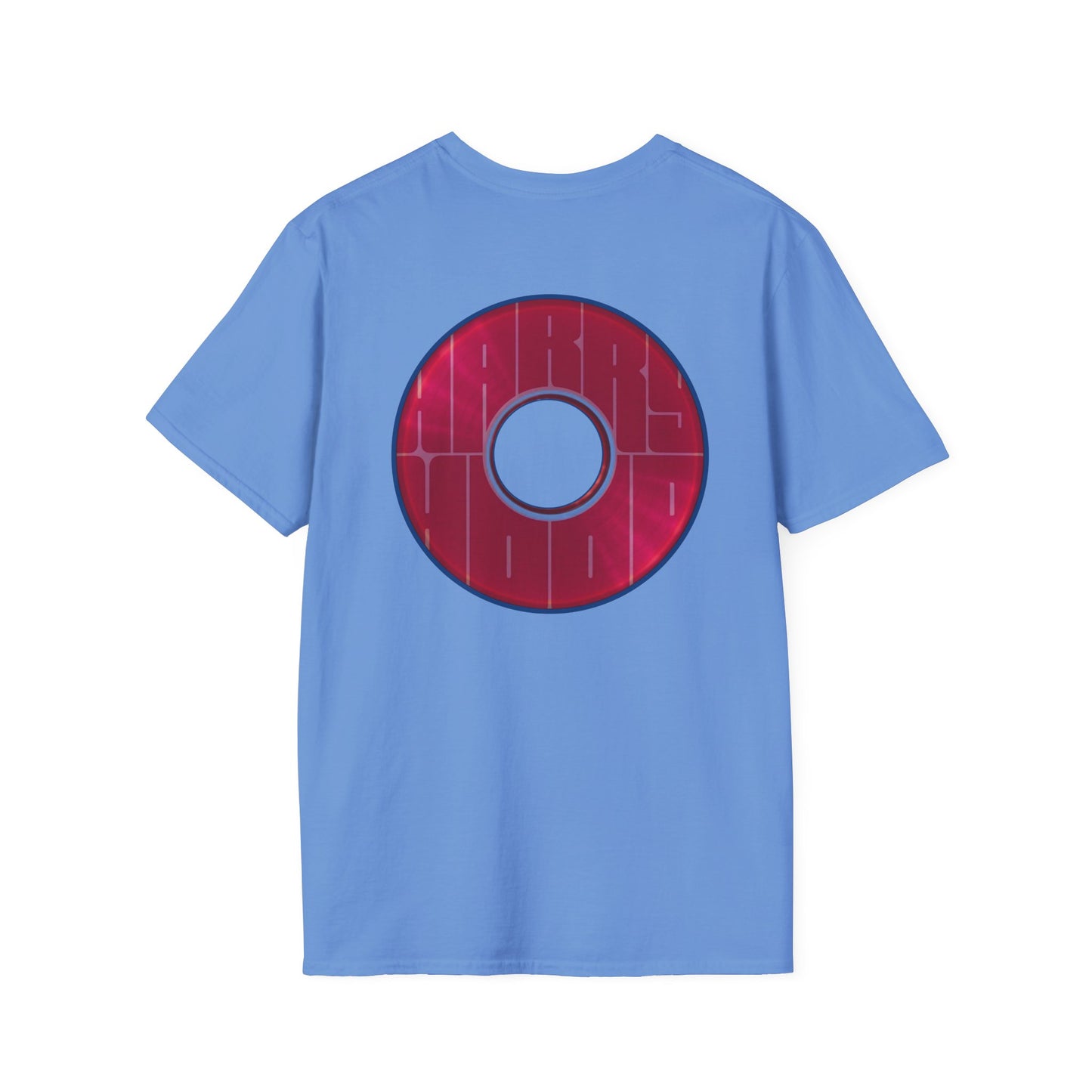 Classic Donut Tee - Unisex Soft-Style - "Harry Left His Donut Shirt" - series 1.0  - variant 1 - red/magenta donut - w/hole