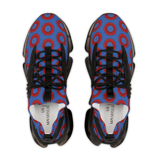 Donut Kicks - red vivid donut print w/medium royal blue background