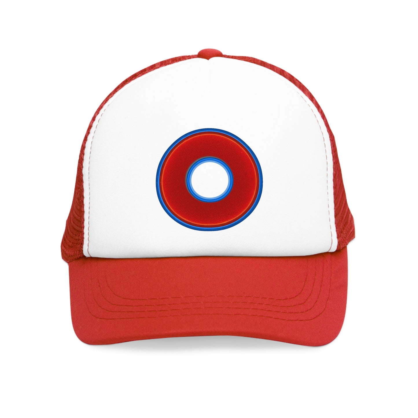 Lumpy Trucker Hat - "The Lumpy Donut - plain" - red donut