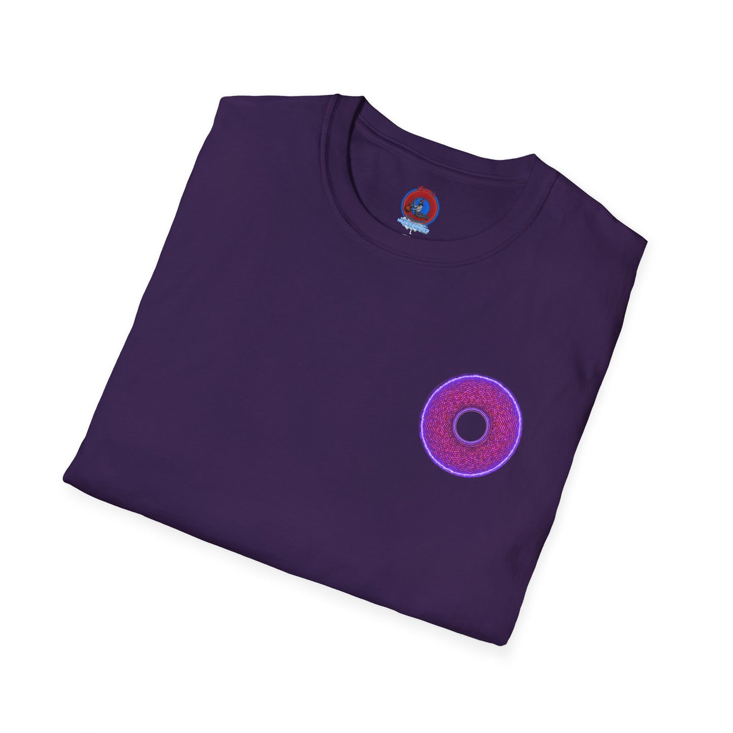 Classic Donut Tee - Unisex Soft-Style - "The Frankenstein Donut - It's Alive! " - series 1.0  - purple-ish donut