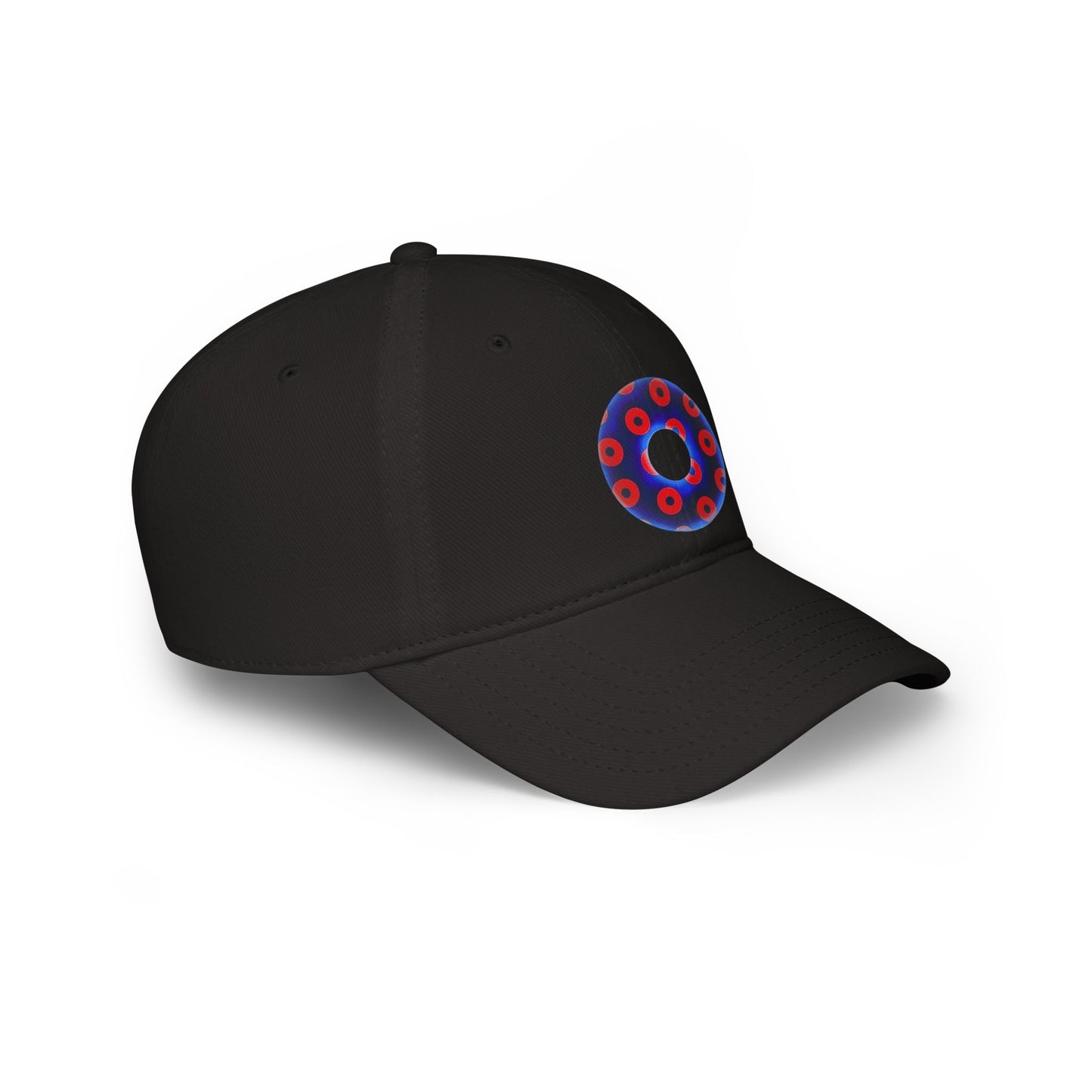 Lumpy Donut Baseball Cap - "Plain [Mary] Jane" - paradoxical dark blue/red blimpy donut w/