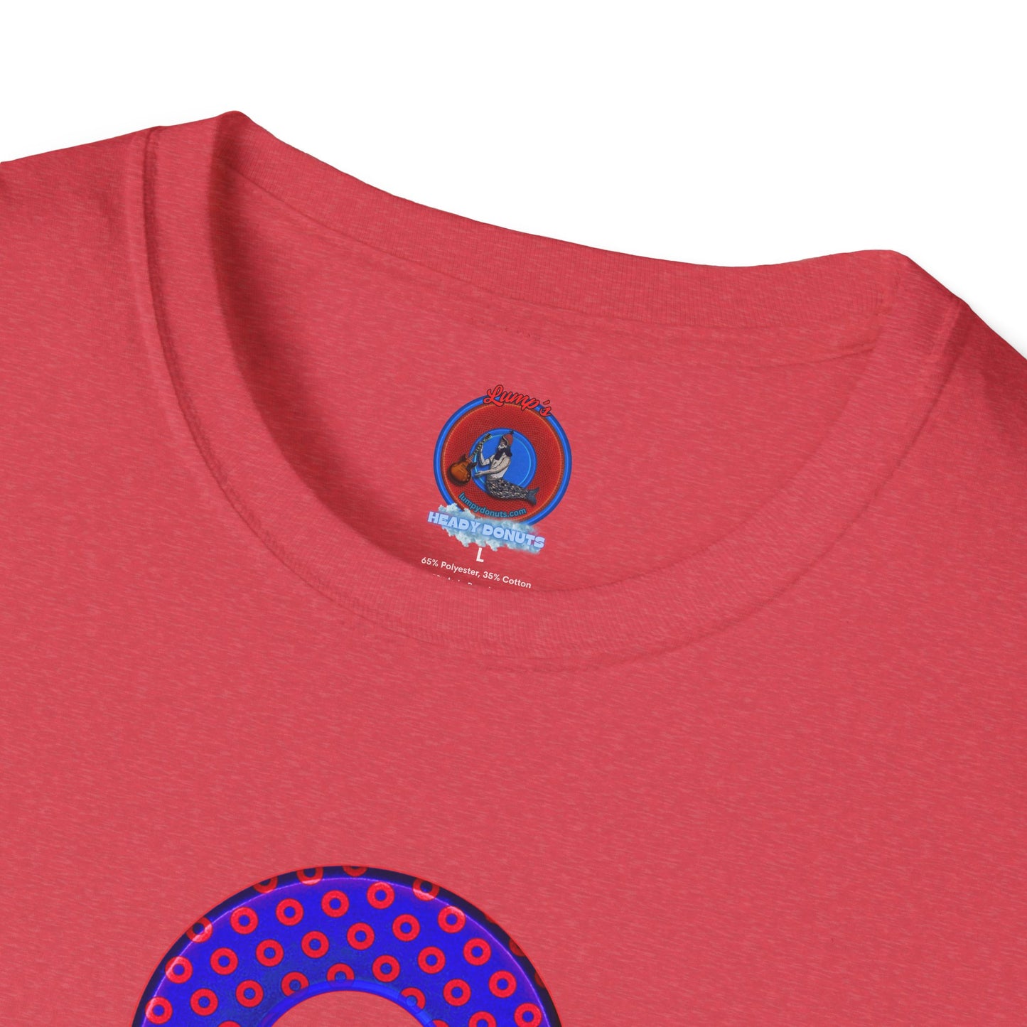Plain Donuts/Unisex Soft-Style - "Plain Electric Paradoxical Donuts" - dark royal blue/red donuts
