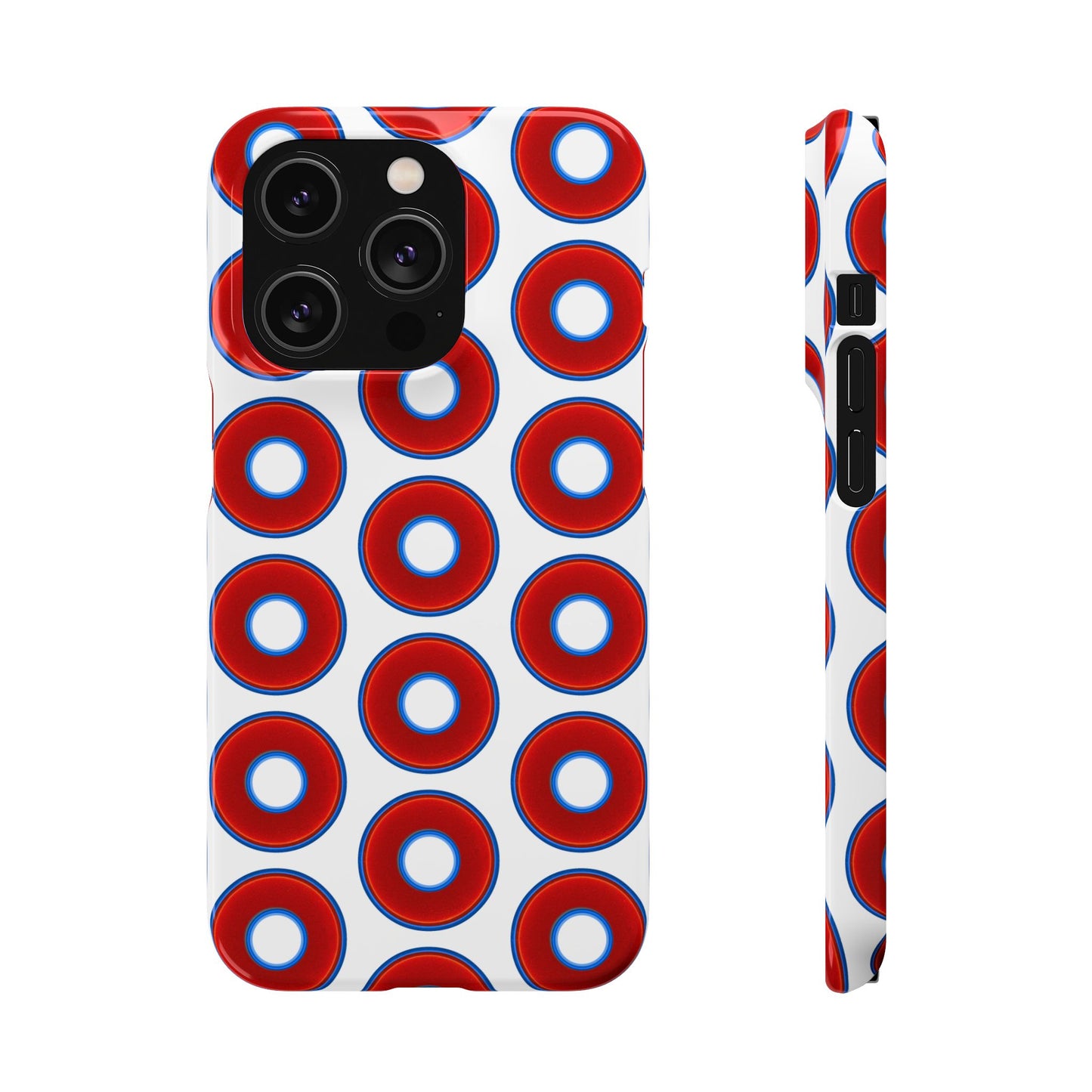 Lumpy Donut Snap Case - red vivid donut print w/white background
