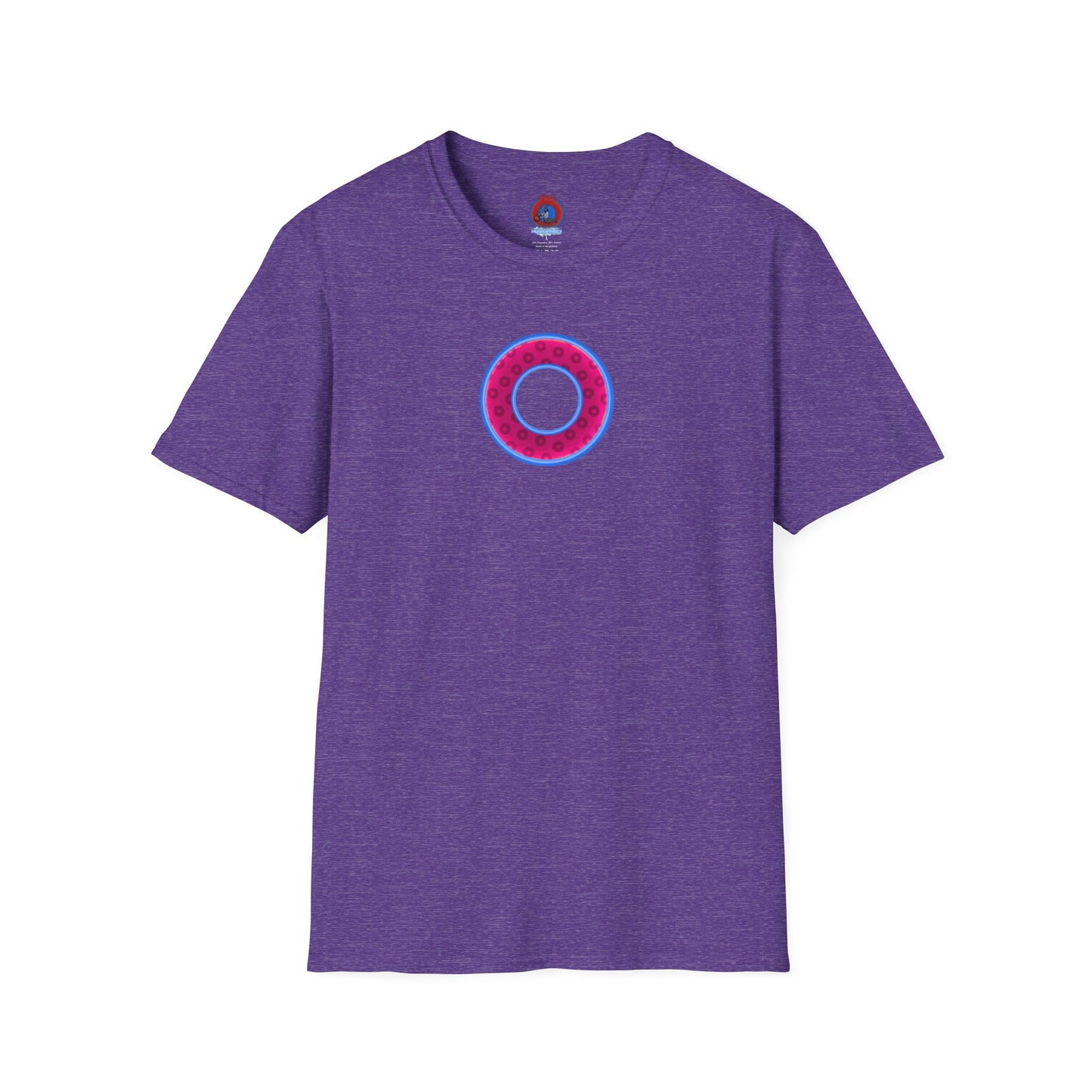 Plain Donuts/Unisex Soft-Style - "Plain Wide Mouthed Paradoxical Donuts" - bright magenta/light blue royal blue donuts
