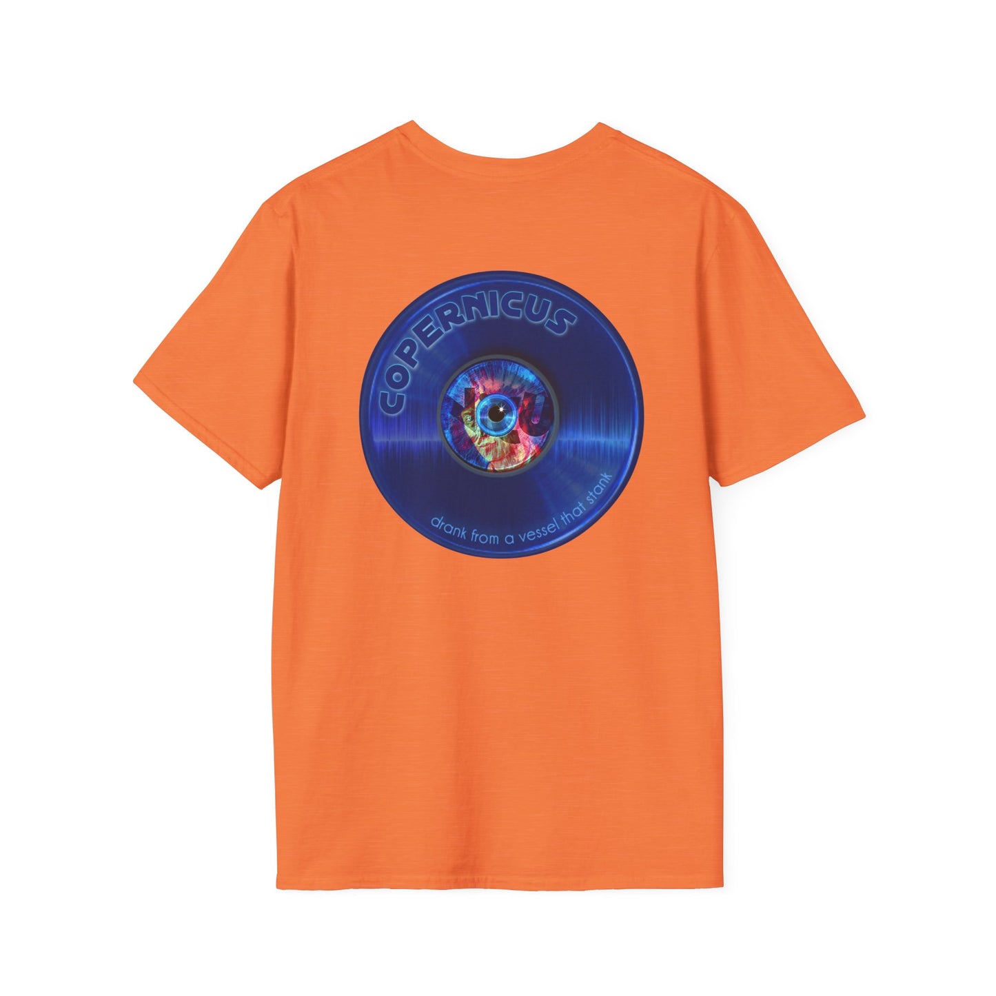 Classic Donut Tee - Unisex Soft-Style - "Drunken Copernicus" - series 1.0 - variant 1 - blue donut