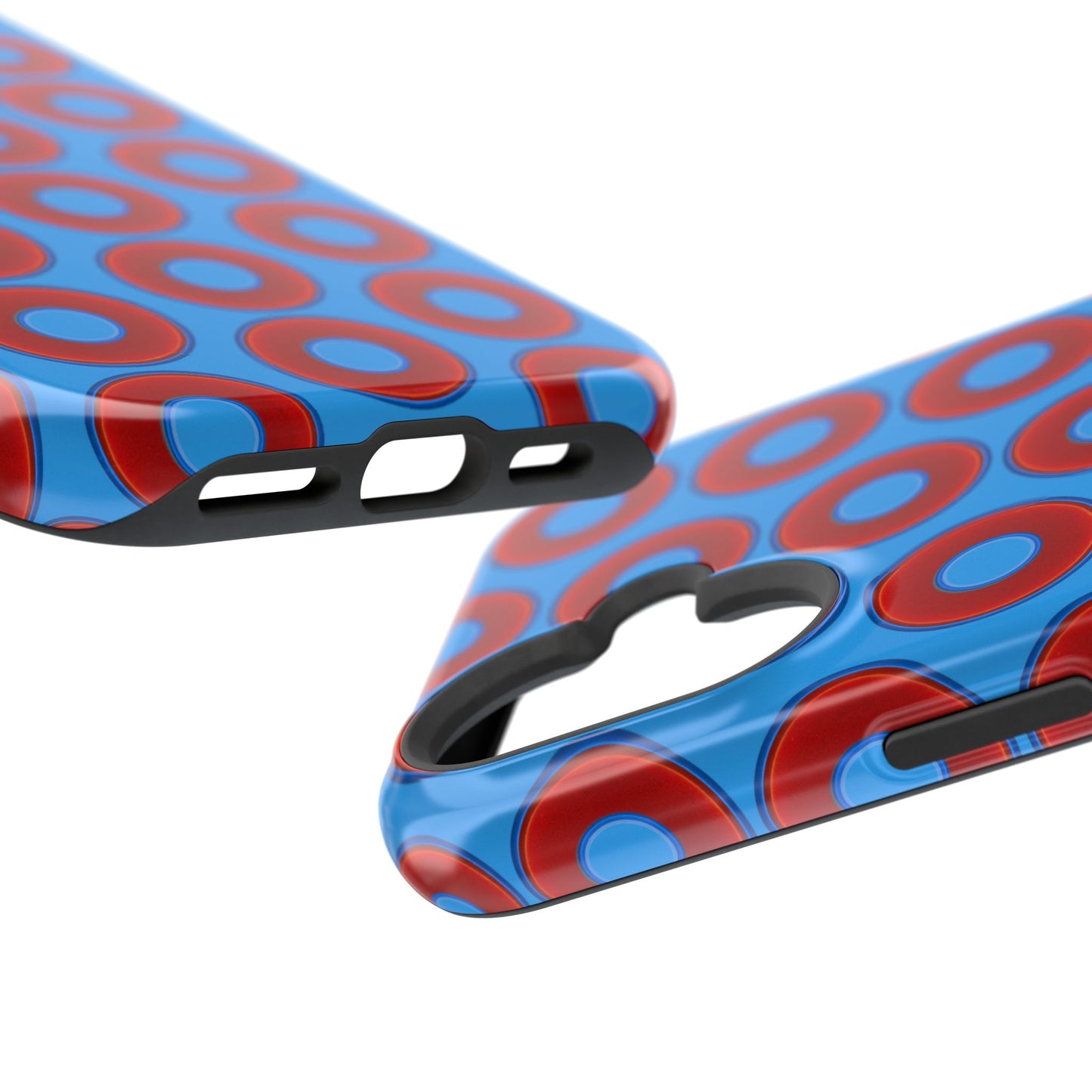 Magnetic Tough Donut Case - red vivid donut print w/sky royal blue background