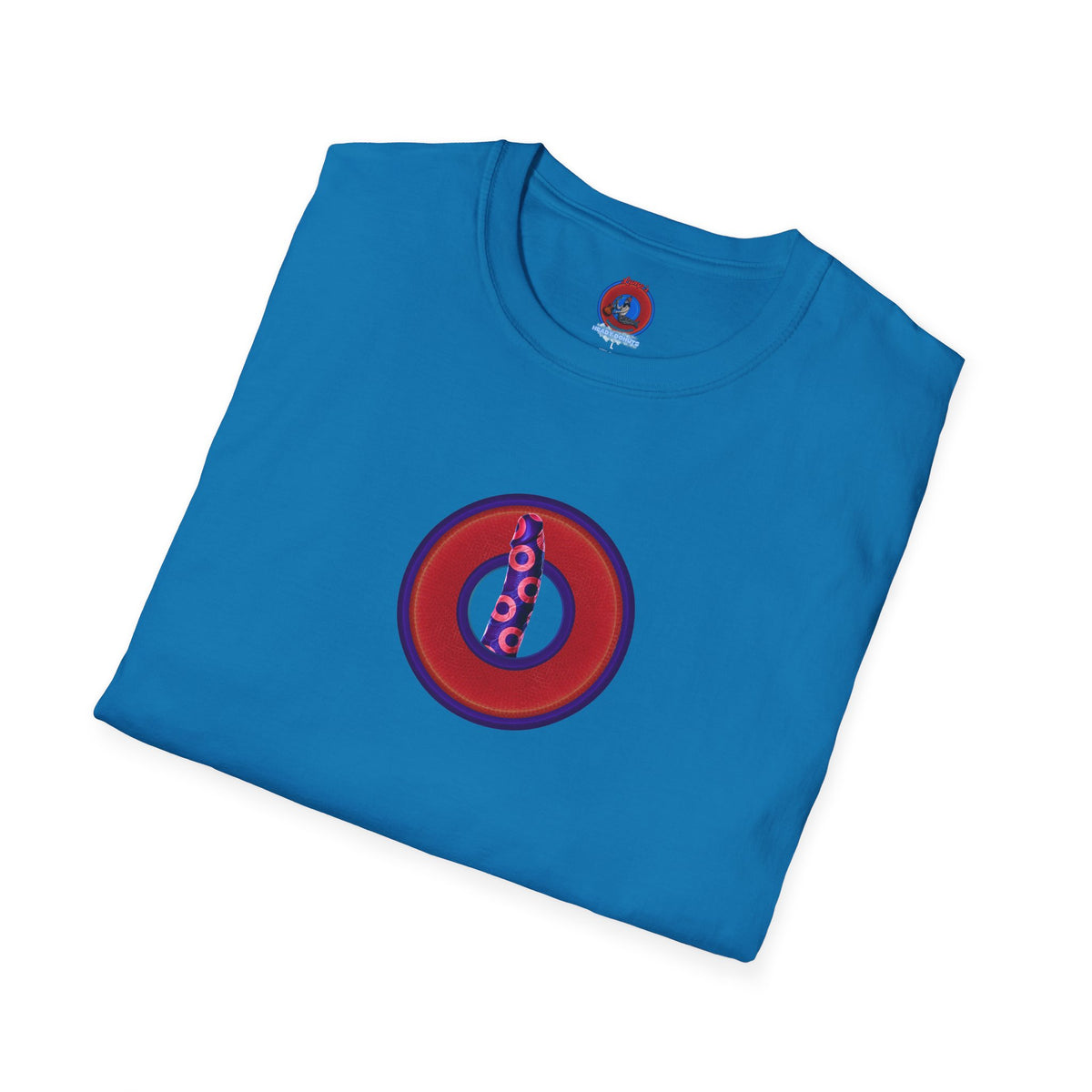 Classic Donut Tee - Unisex Soft-Style - "Sir Richard's Phamous Donut" - series 1.0  - variant 2 - red/blue paradox donut