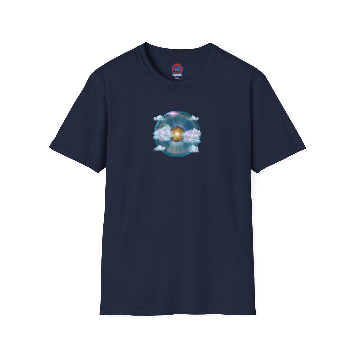 Classic Donut Tee - Unisex Soft-Style - "The Divided Donut" - vivid blue sky donut