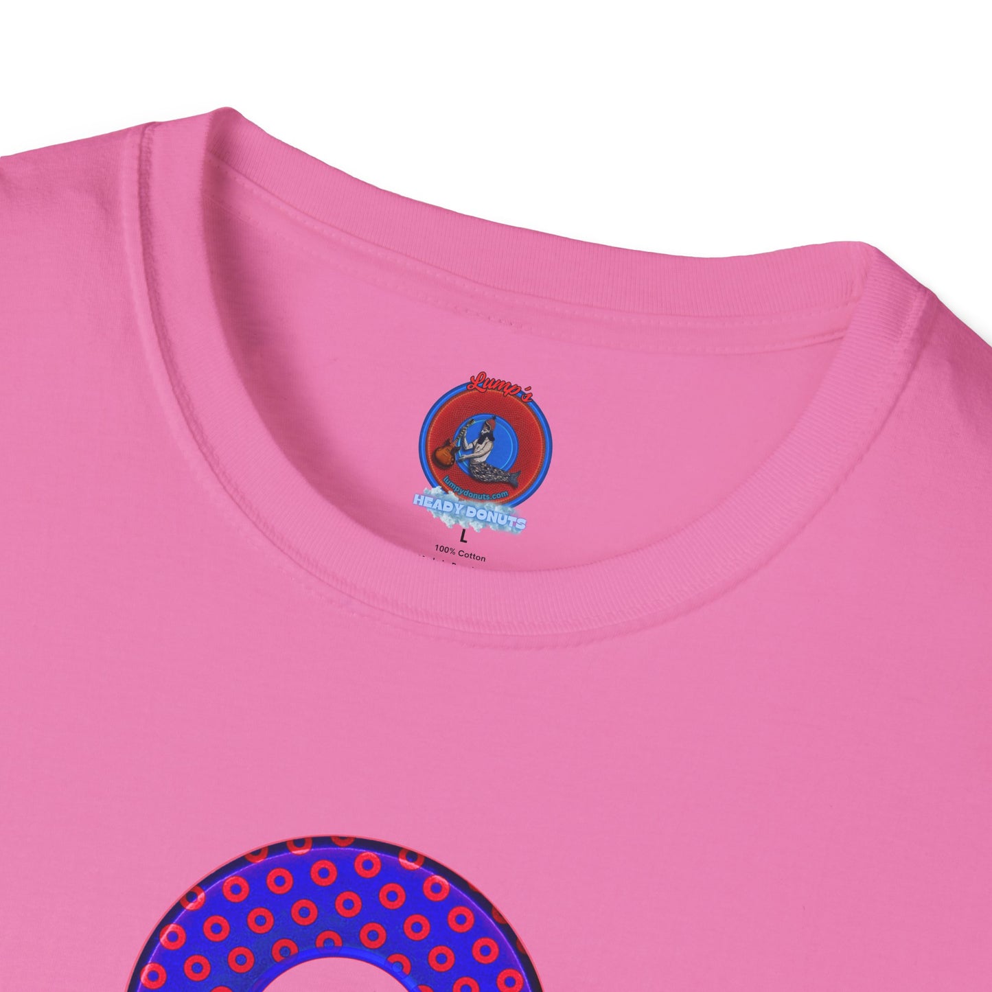Plain Donuts/Unisex Soft-Style - "Plain Electric Paradoxical Donuts" - dark royal blue/red donuts