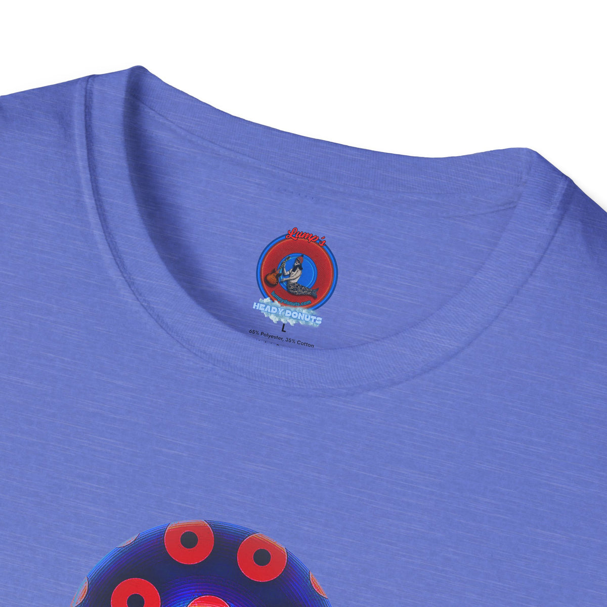 Classic Donut Tee - Unisex Soft-Style - "El Fuego Donut" - paradoxical blue/red donut