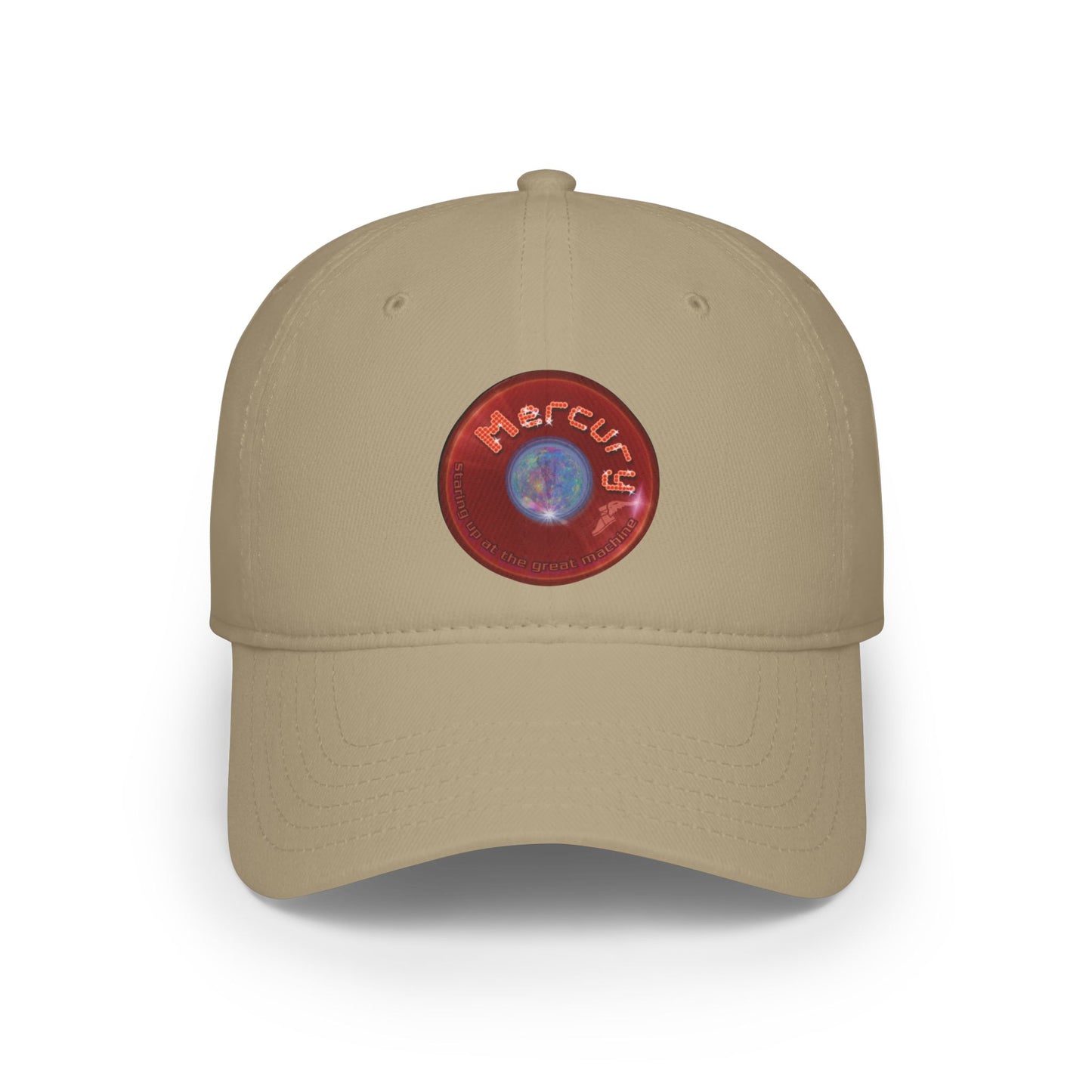 Lumpy Donut Baseball Cap - "Donut of the Gods" - variant 3 - vivid red record donut w/