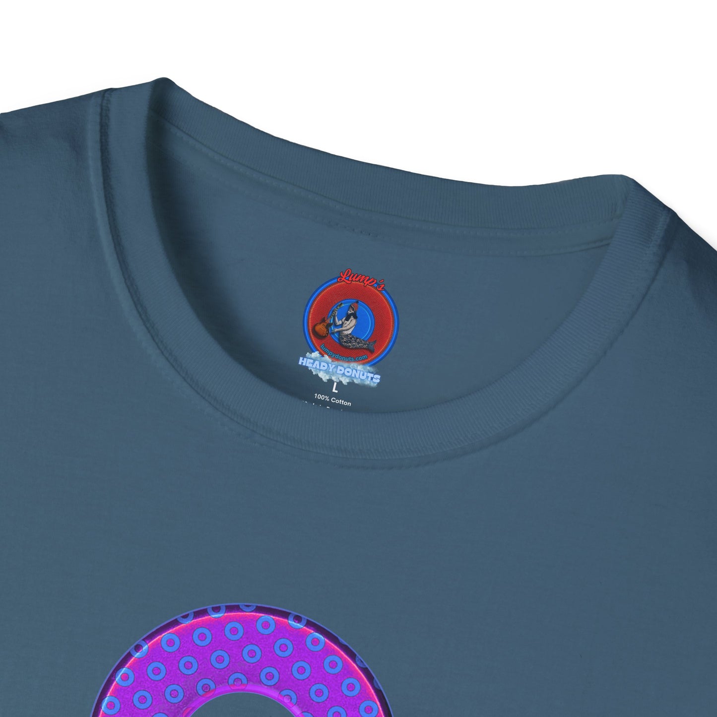 Plain Donuts/Unisex Soft-Style - "Plain Electric Paradoxical Donuts" - bright purple/blue donuts