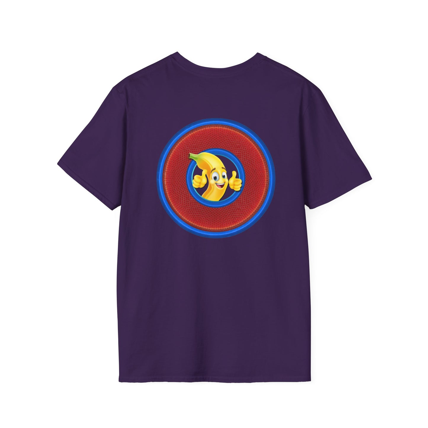 Classic Donut Tee - Unisex Soft-Style - "Dis sheet, it's bananas!" - series 1.0 - variant 6 - traditional red/blue donut