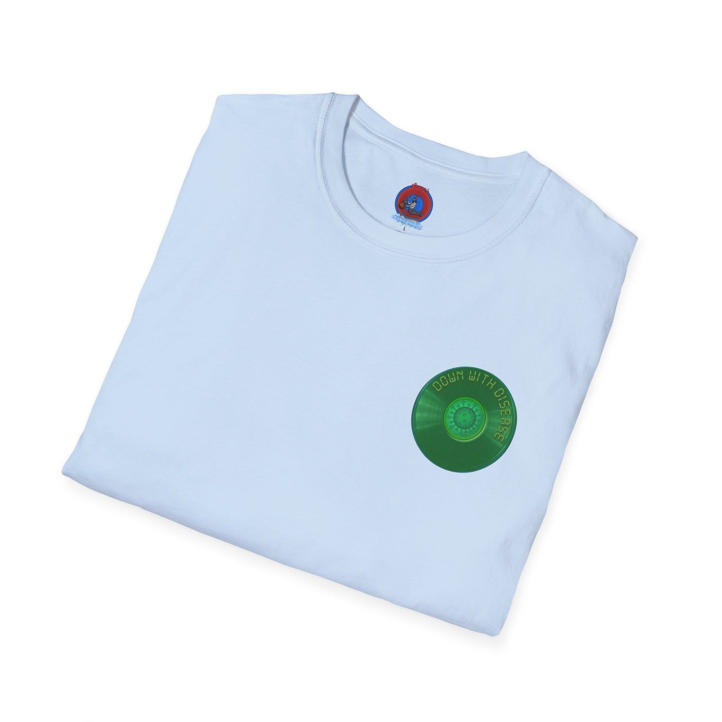 Classic Donut Tee - Unisex Soft-Style - "Down with this Donut Tee" - green donut