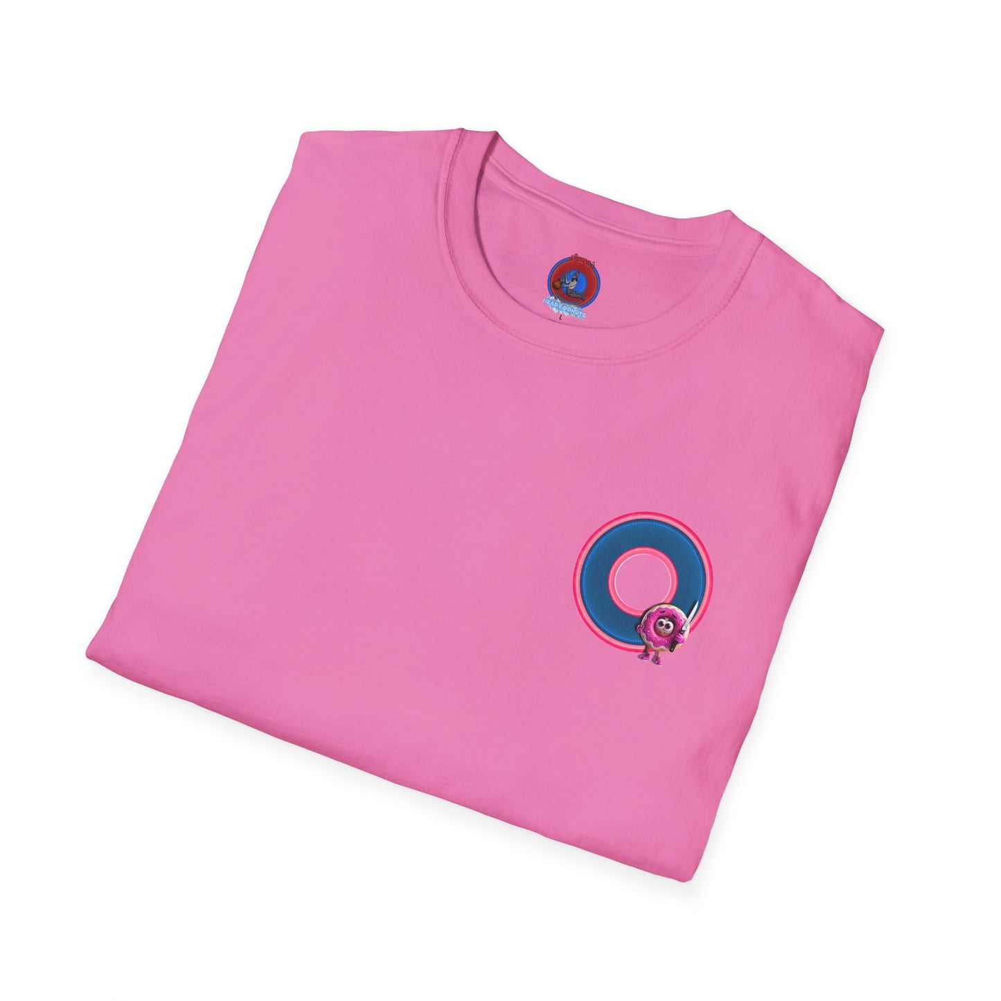 Classic Donut Tee - Unisex Soft-Style - "My Friend the Donut " - series 1.0  - variant 2 - blue/pink donut