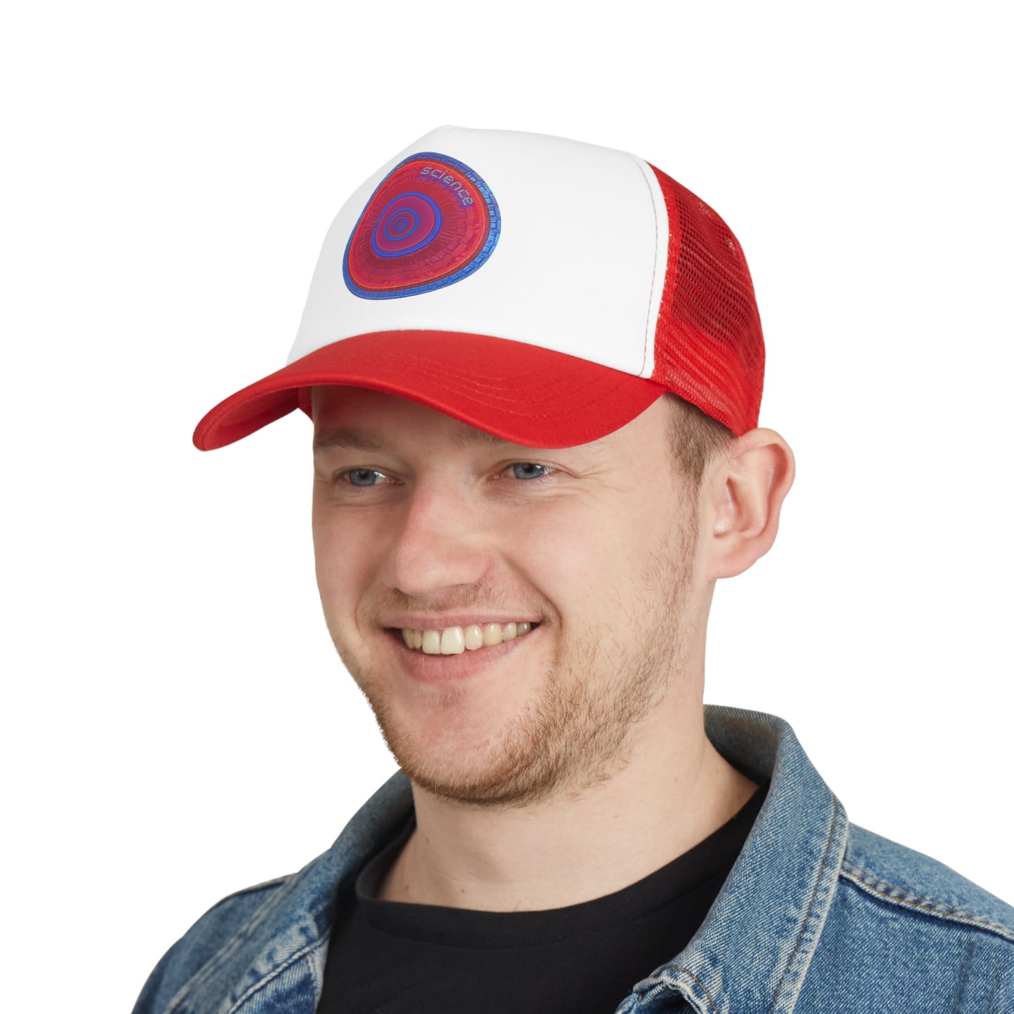 Lumpy Trucker Hat - "Hat of Graphic Translations" - red donut
