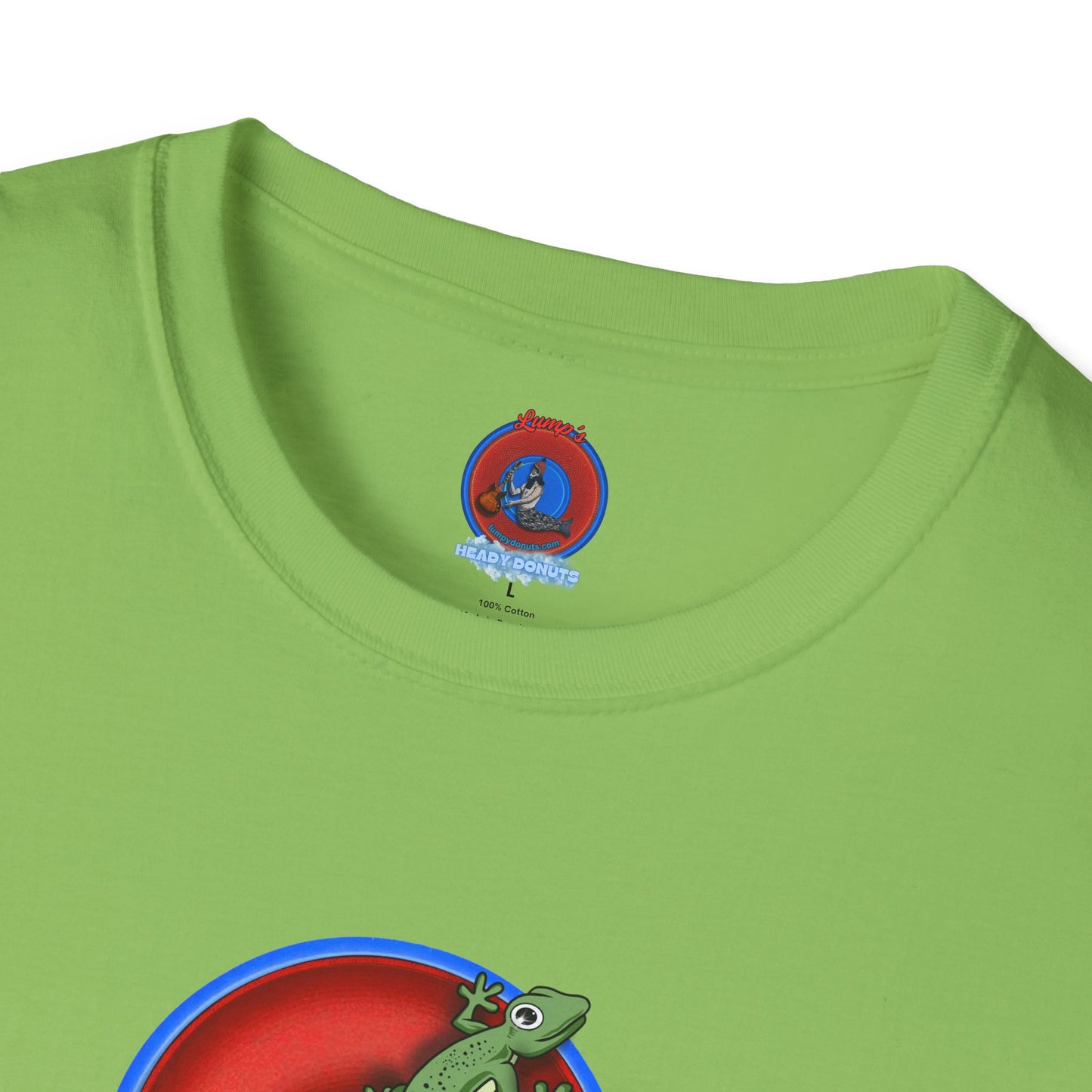 Classic Donut Tee - Unisex Soft-Style - "Practically Extinct Tee Shirt" - plump vivid red donut- variant 2