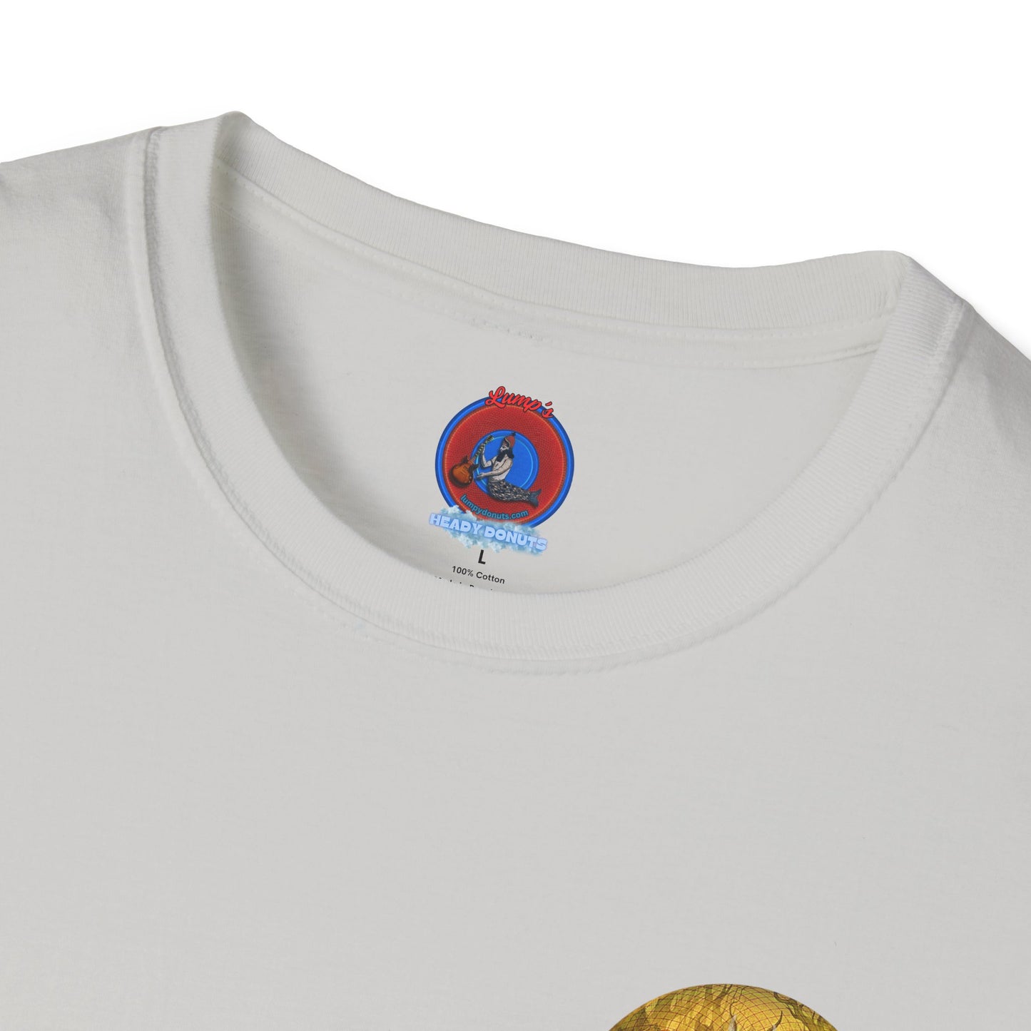 Classic Donut Tee - Unisex Soft-Style - "Vlad's Royal Donut Stash" - golden symmetrical donut