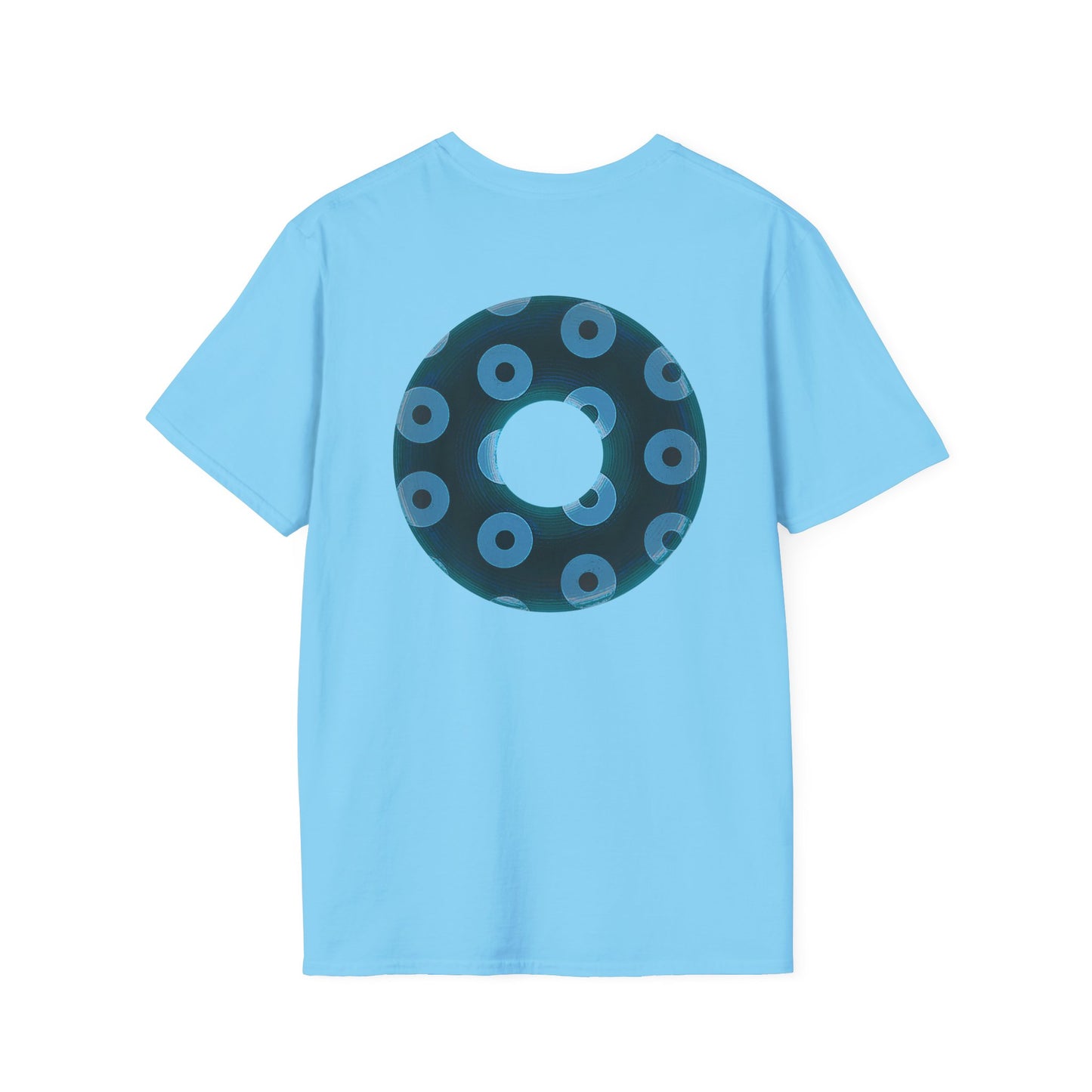 Plain Donuts/Unisex Soft-Style - "Plain Blimpy Paradoxical Donuts" - dark teal/light blue donuts