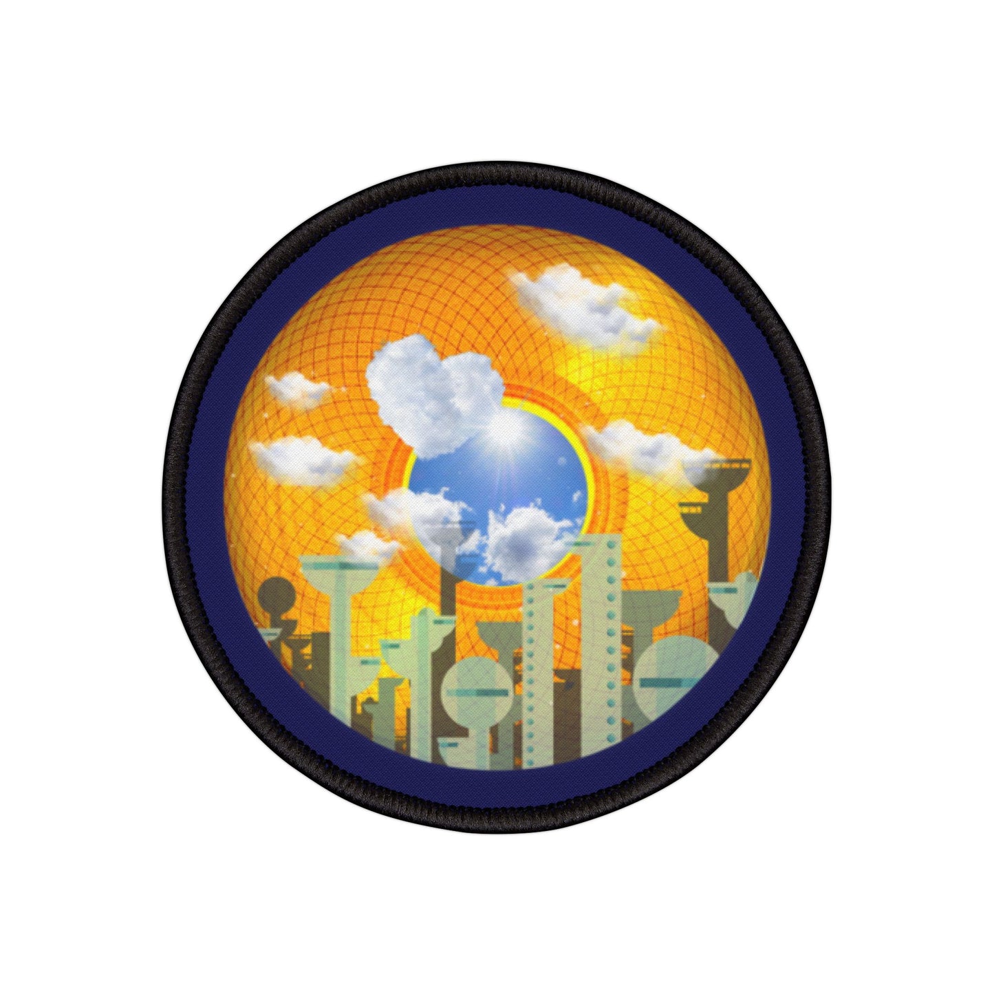 Iron-On Donut Patch - "The Golden Age of Donut Patches" - golden symmetrical pic donut