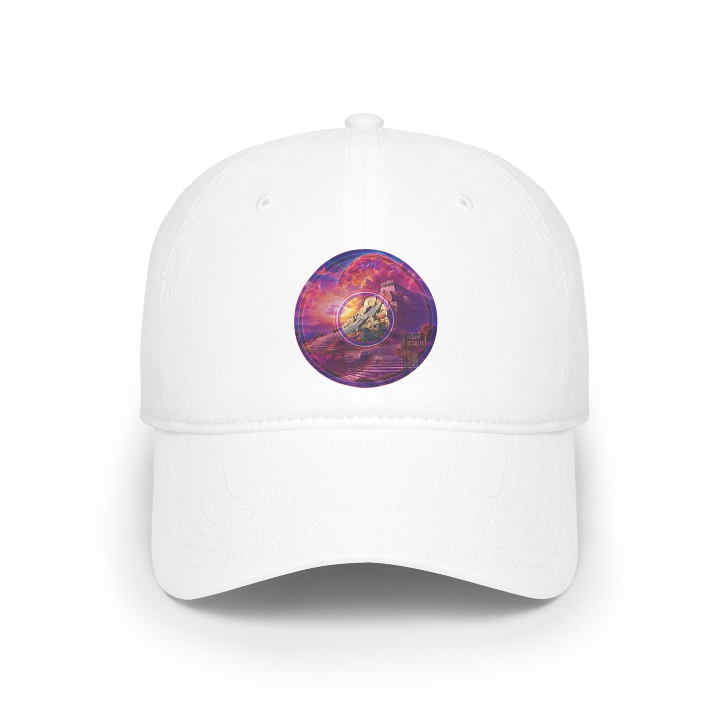 Lumpy Donut Baseball Cap - "Icculus Mountain Fresh Donut Cap" - purple/magenta pic donut w/