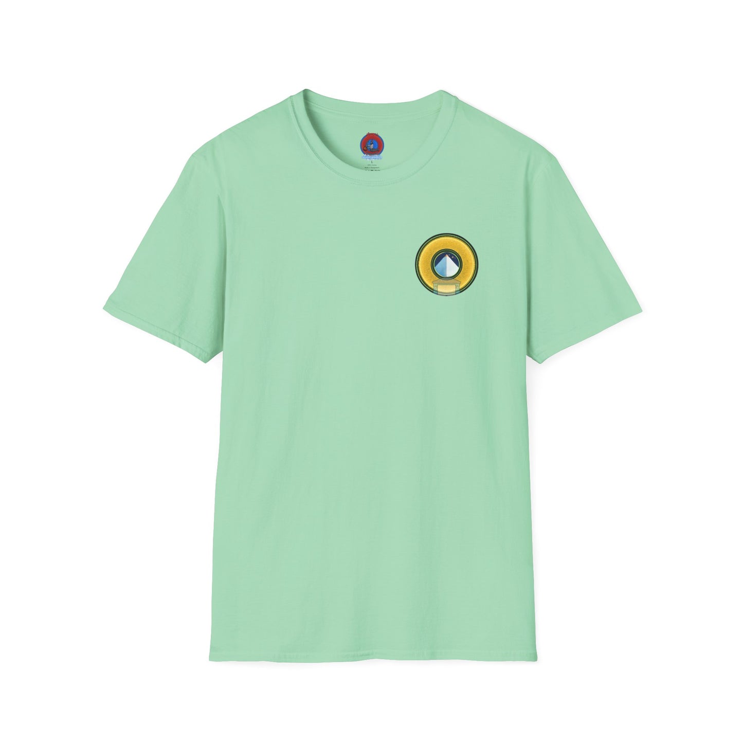 Classic Donut Tee - Unisex Soft-Style - "Limestone Donuts so Large" - variant 4 - golden donut w/garage