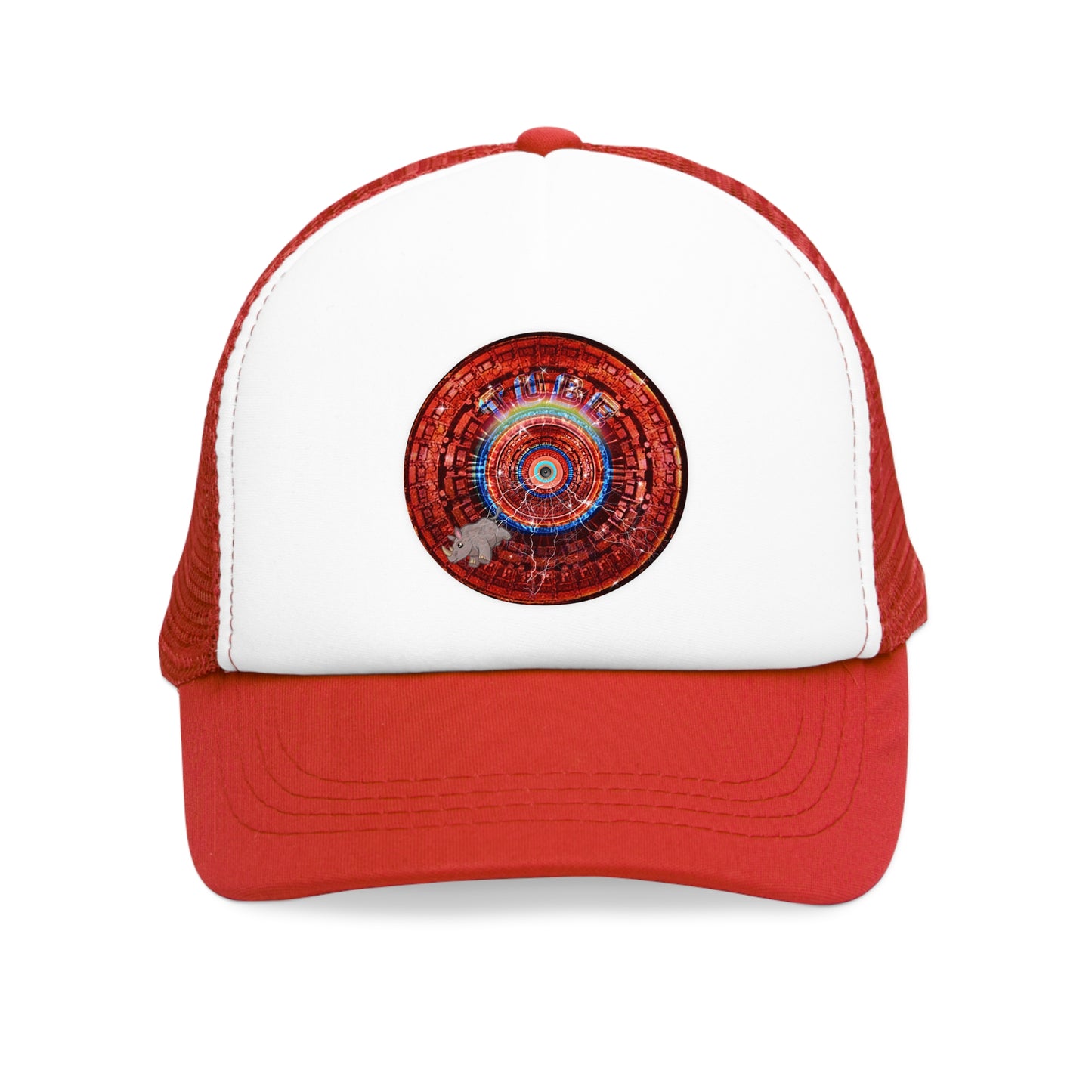Lumpy Trucker Hat - "Rhinos do run from Thunder!" - variant 1 - red donut