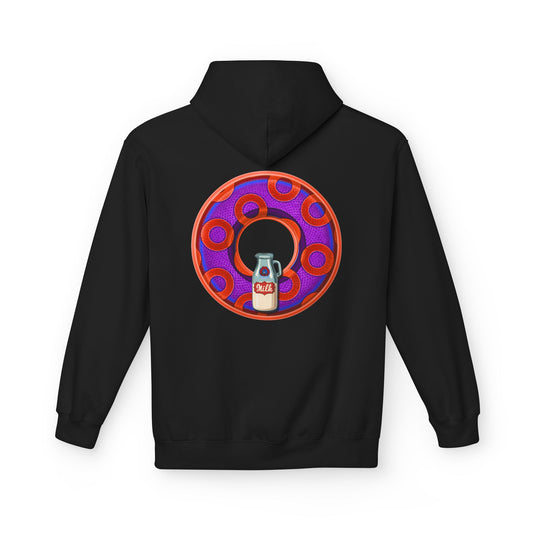 Fleece Harry Hoodies [Midweight Soft-style] - "Wooked Cream Dairy - YEMSG Donut" - blue/blue rustic paradox donut - variant 6