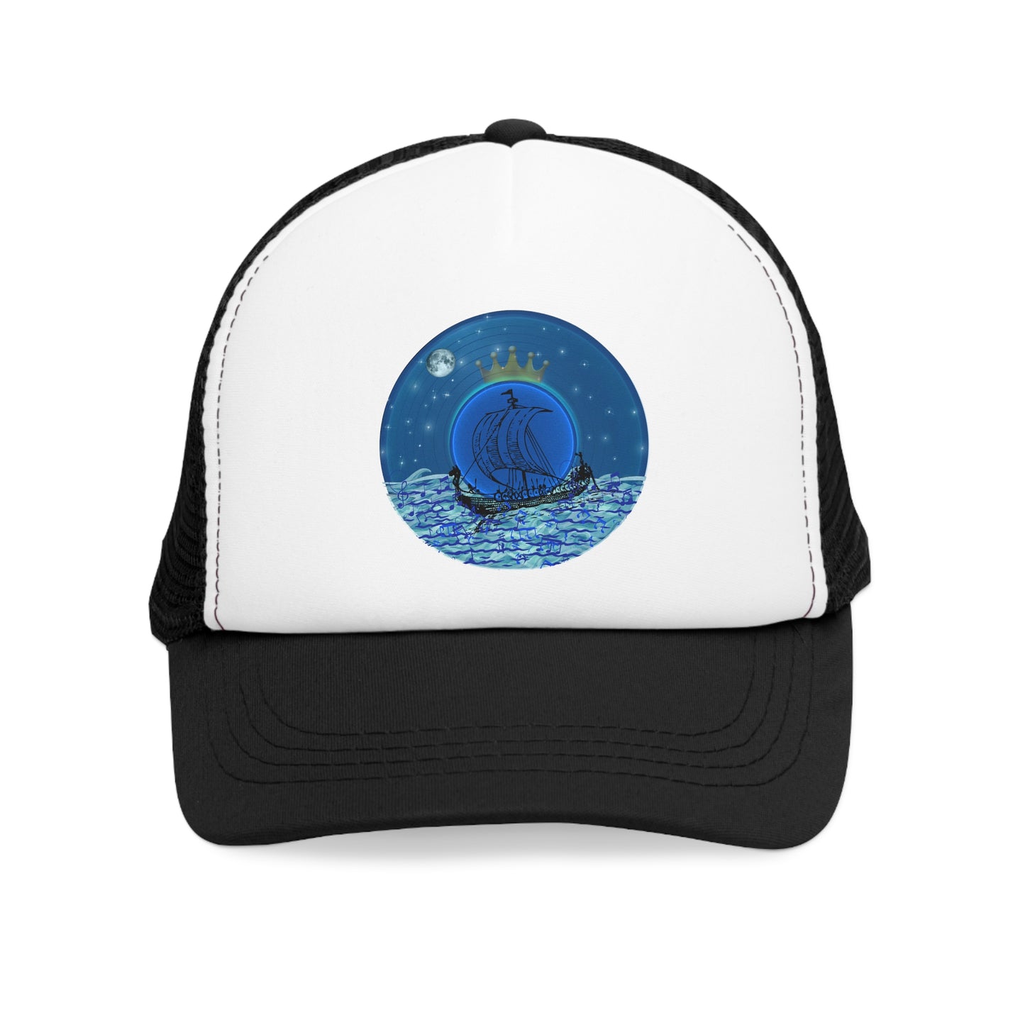 Lumpy Trucker Hat - "Stately Donut of the Prince" - blue