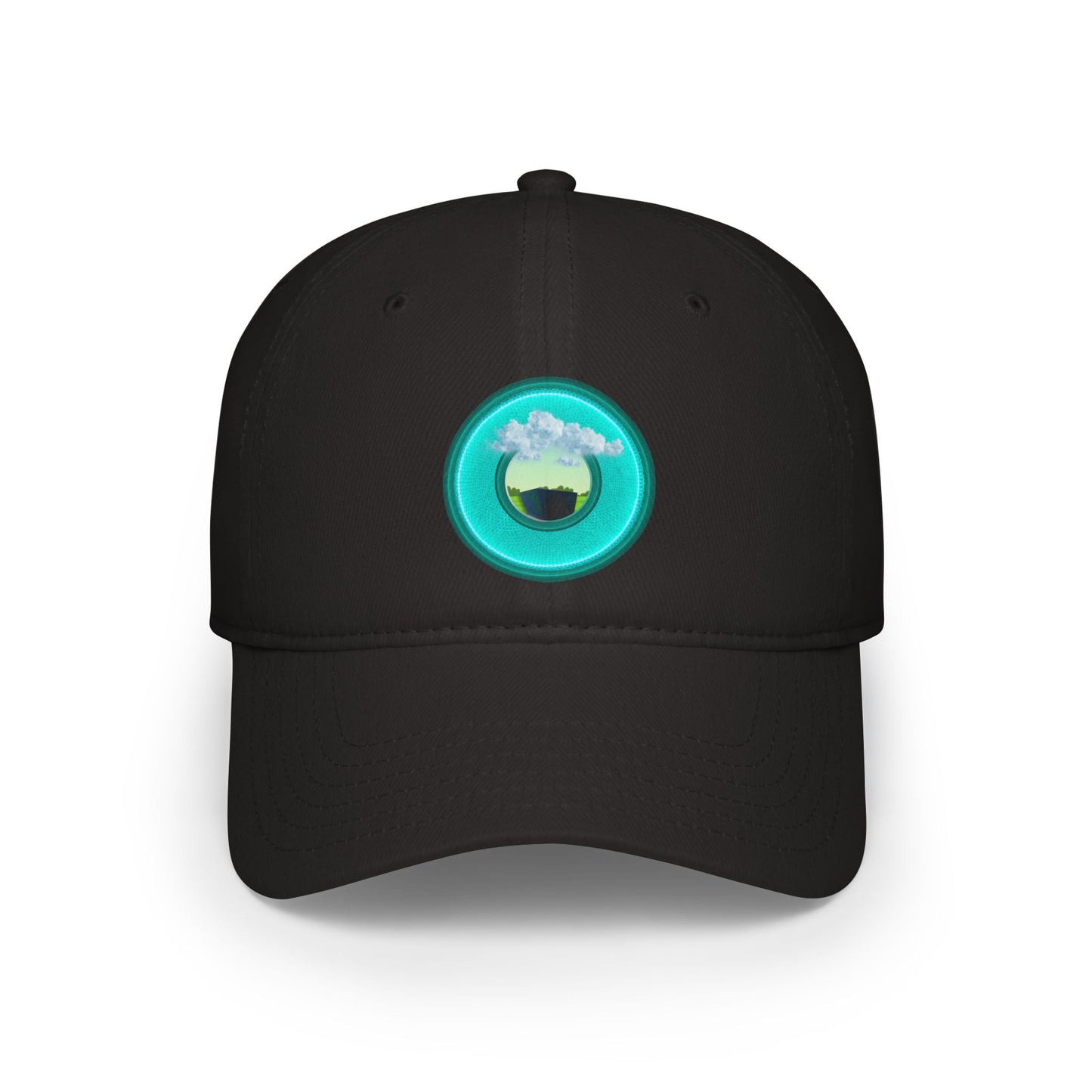 Lumpy Donut Baseball Cap - "Got Rhombus?" - variant 5 - rustic teal donut w/