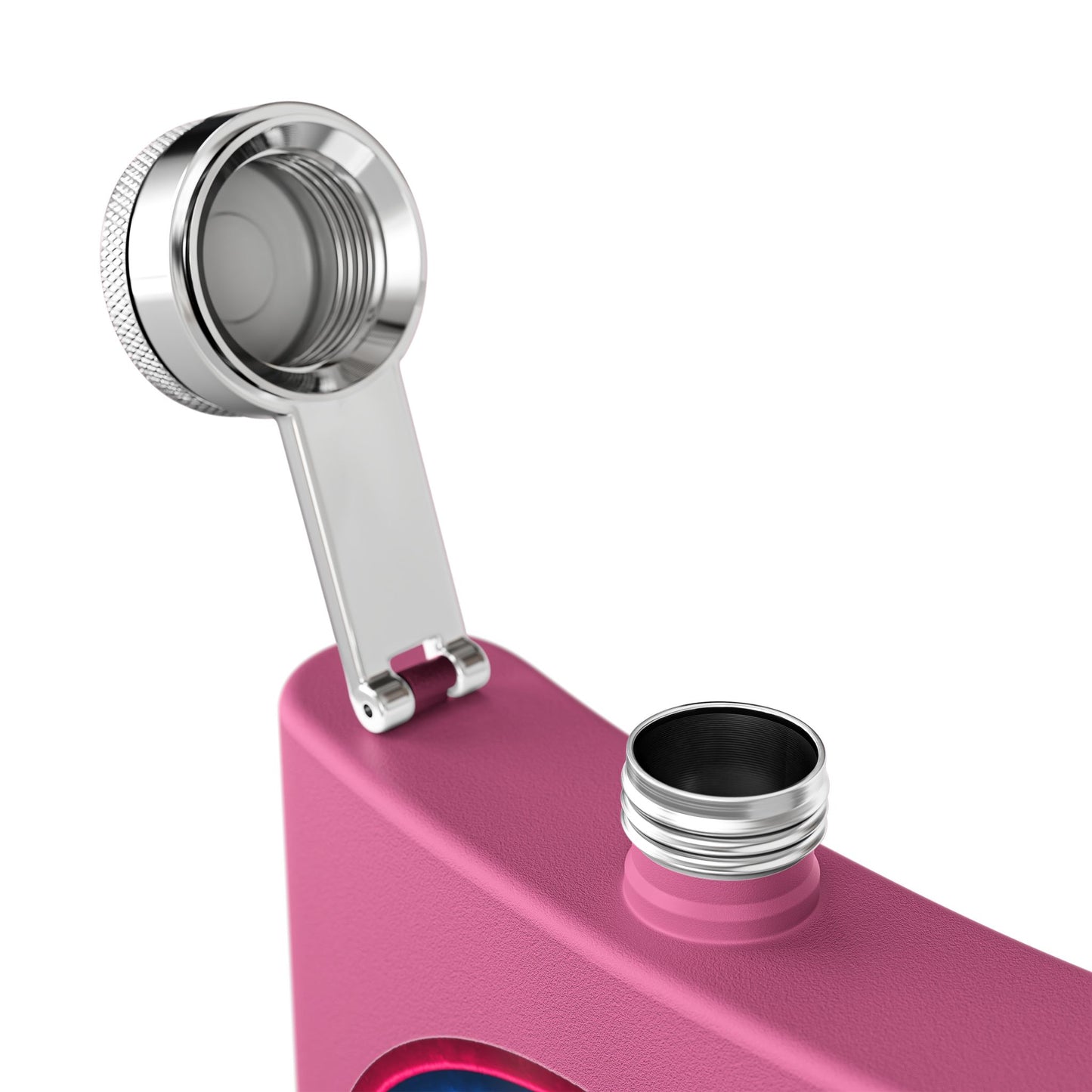 Lump's Donut Flask 6 oz - Vivid dark blue/red donut - [*w/your choice of 6 backgrounds]