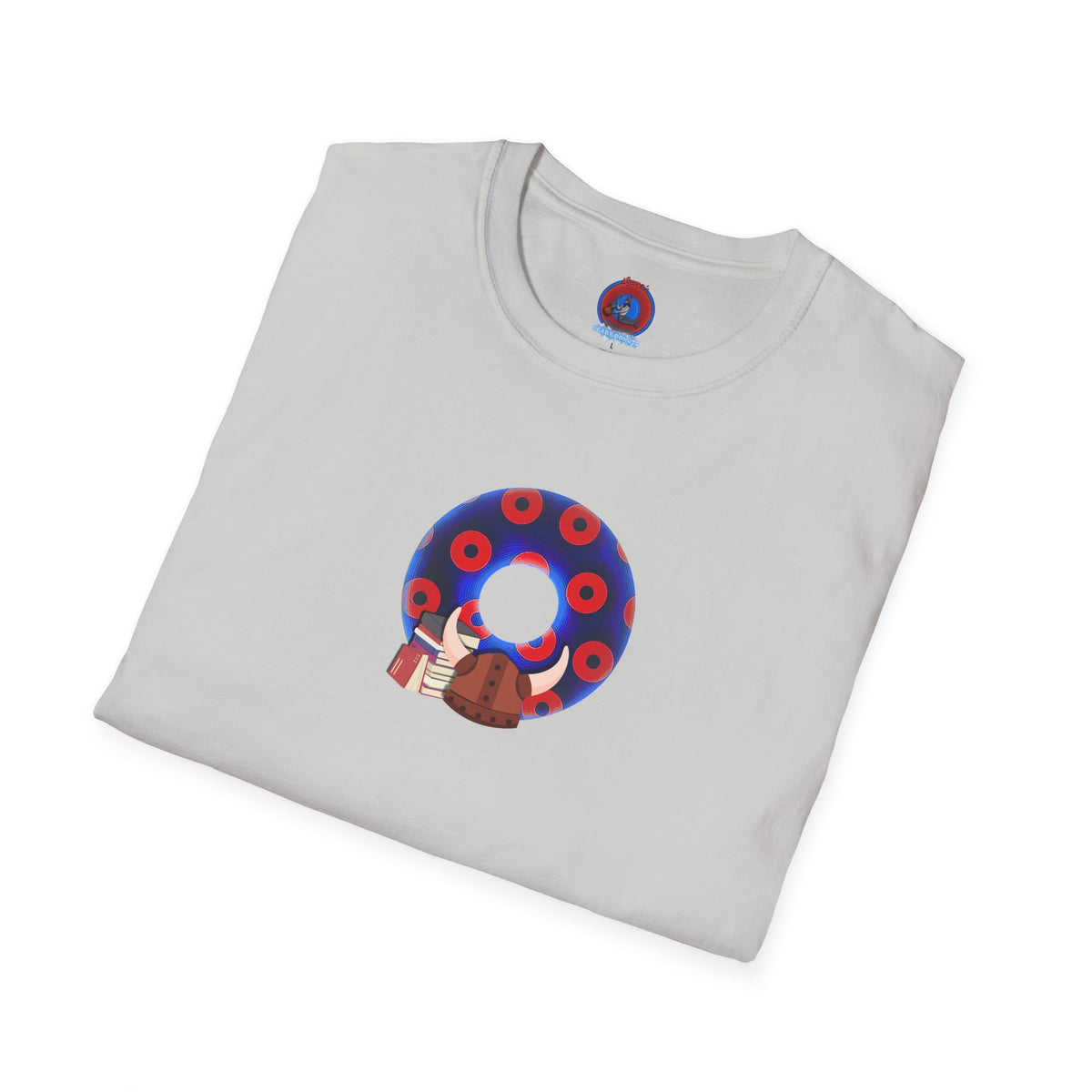Classic Donut Tee - Unisex Soft-Style - "El Fuego Donut" - paradoxical blue/red donut