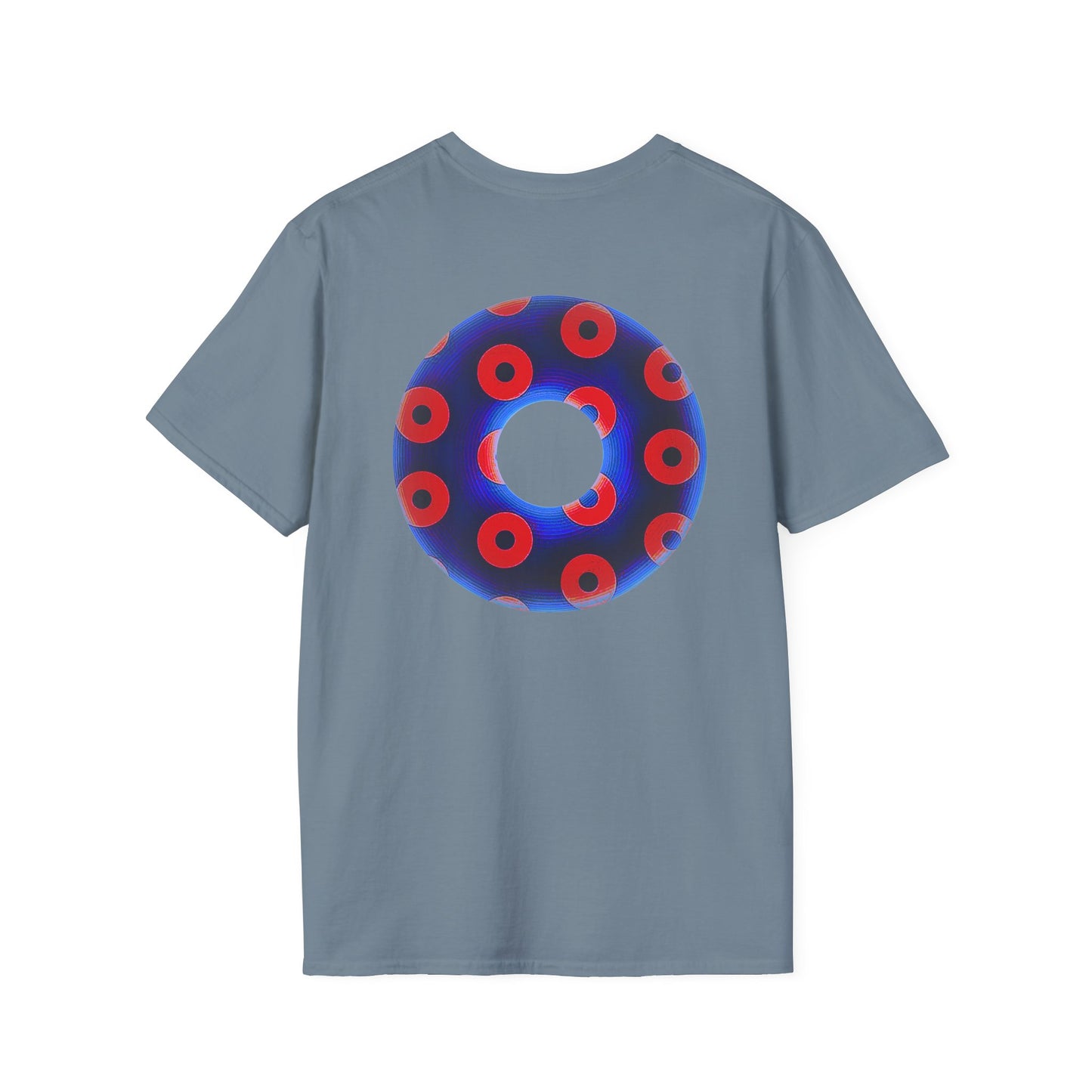 Plain Donuts/Unisex Soft-Style - "Plain Blimpy Paradoxical Donuts" - vivid royal blue/red donuts