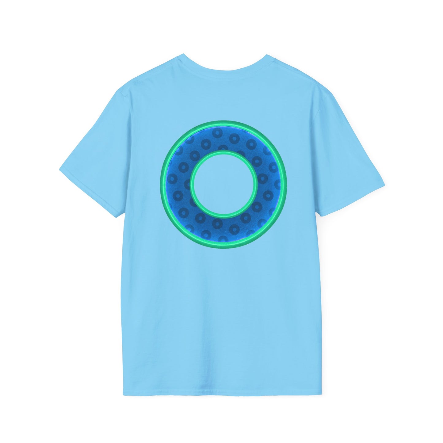 Plain Donuts/Unisex Soft-Style - "Plain Wide Mouthed Paradoxical Donuts" - royal blue/mint green donuts