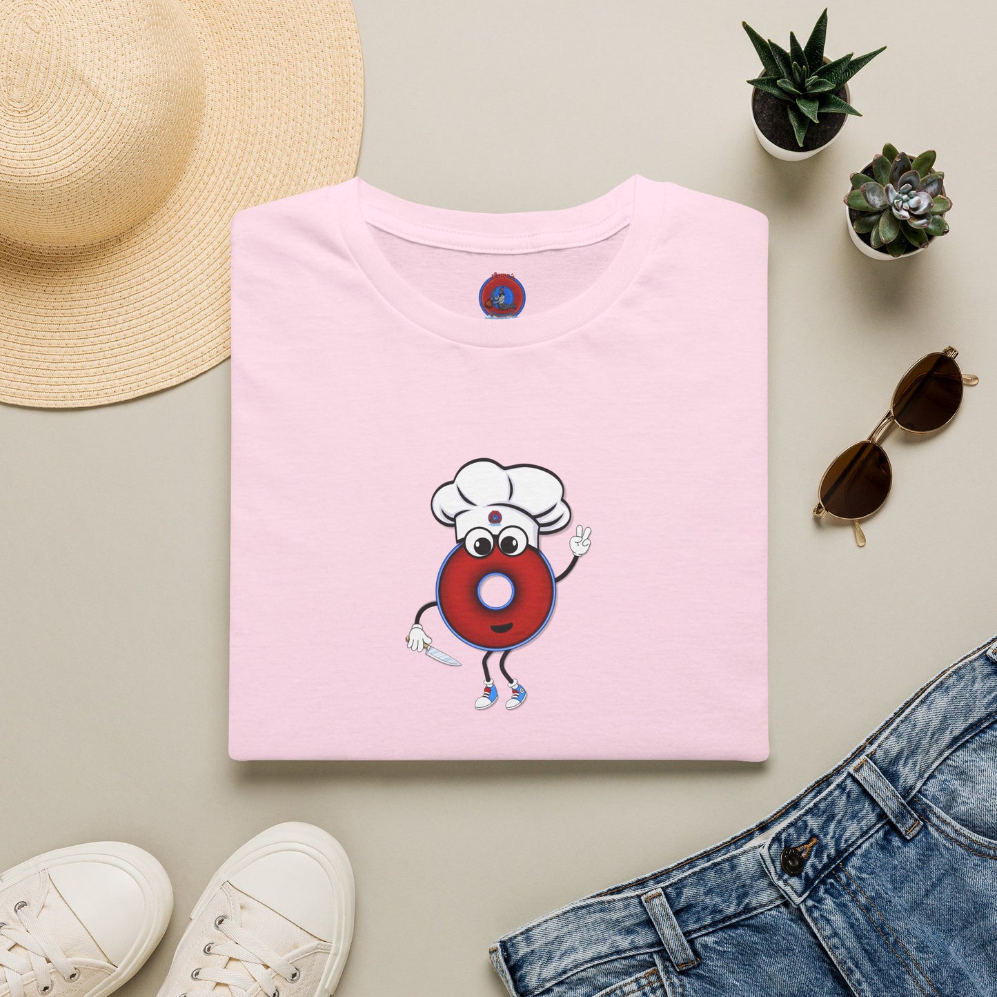 Classic Donut Tee - Unisex Soft-Style - "My Phriend the Donut" - plump vivid red donut