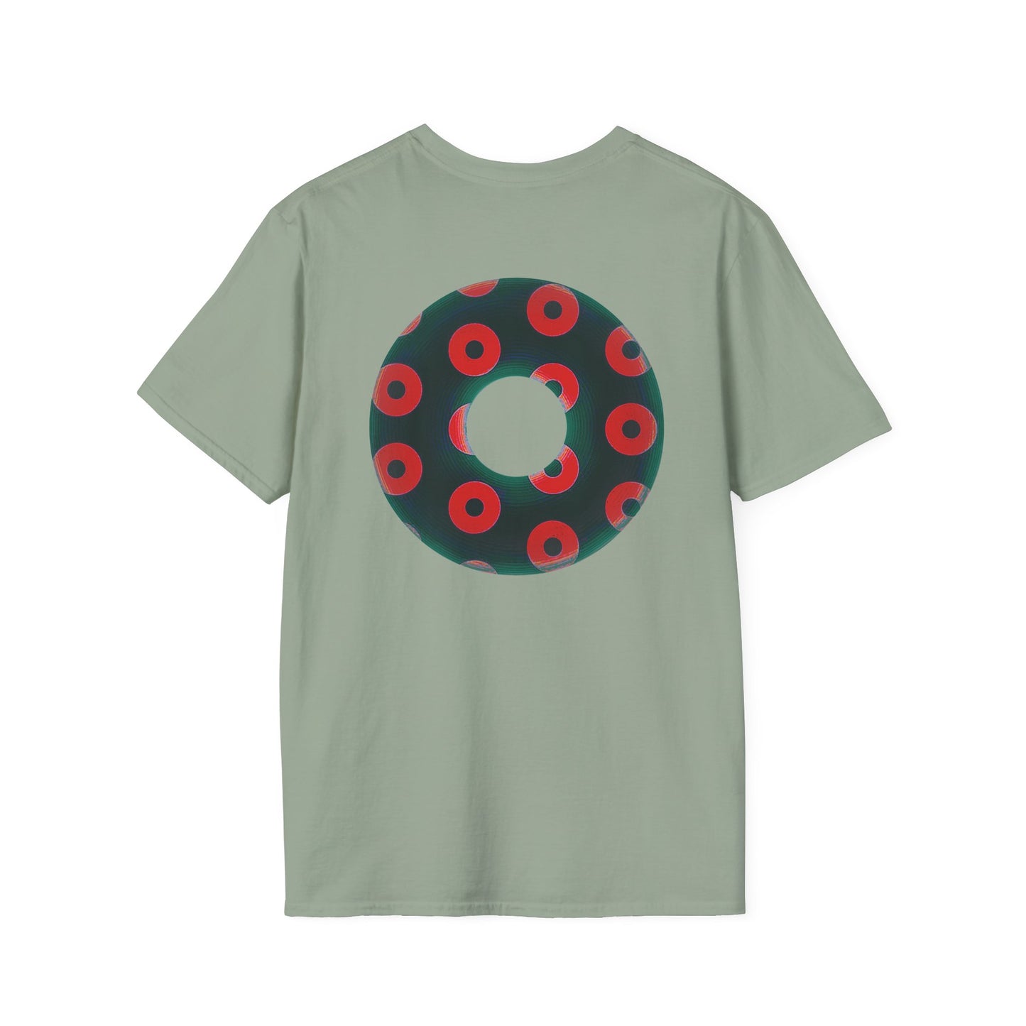 Plain Donuts/Unisex Soft-Style - "Plain Blimpy Paradoxical Donuts" - dark green/red donuts