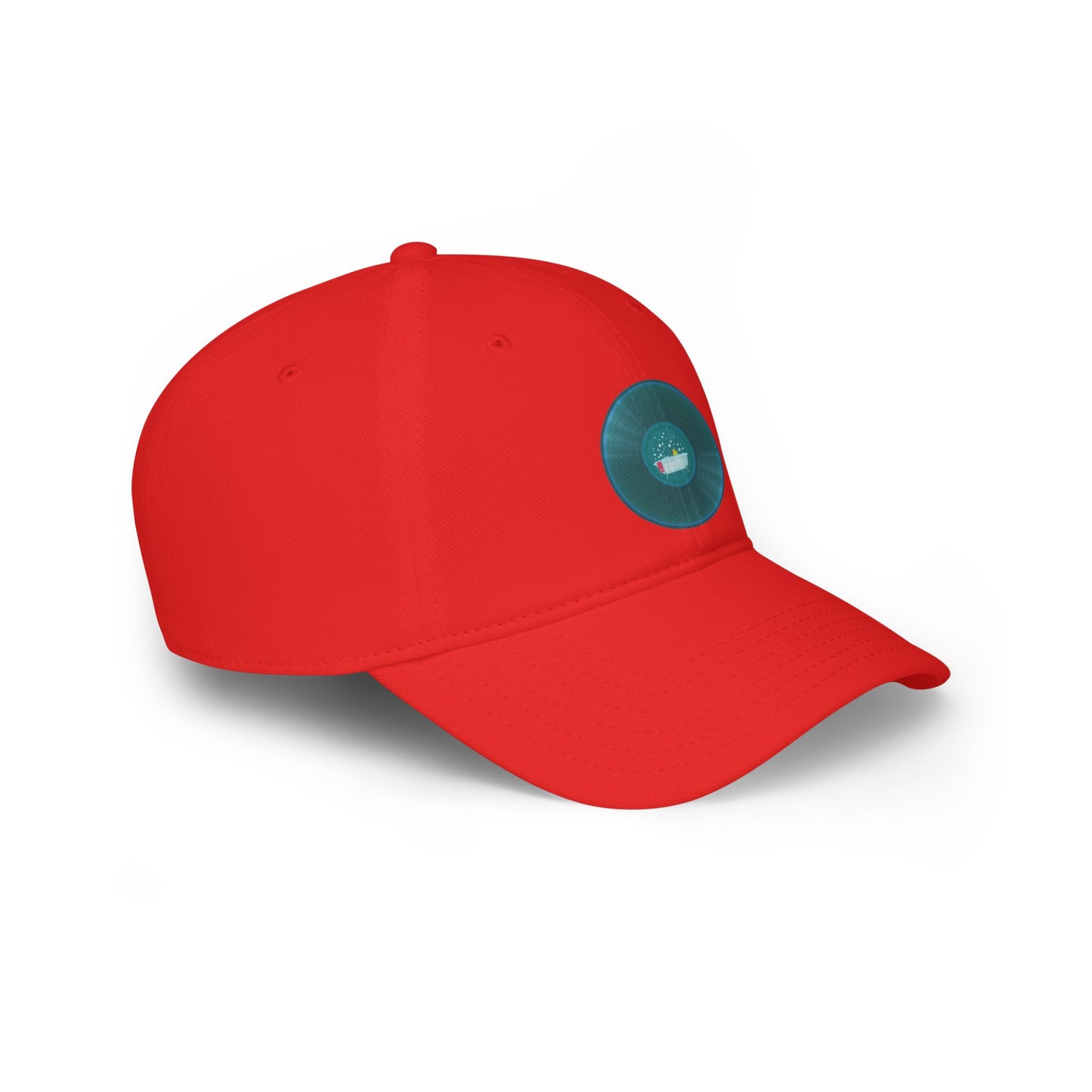 Lumpy Donut Baseball Cap - "After Bathtub Fun Cap" - vivid record donut w/