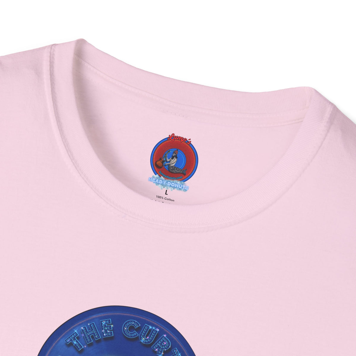 Classic Donut Tee - Unisex Soft-Style - "The Donut Without" - series 1.0  - variant 1 - vivid blue record donut