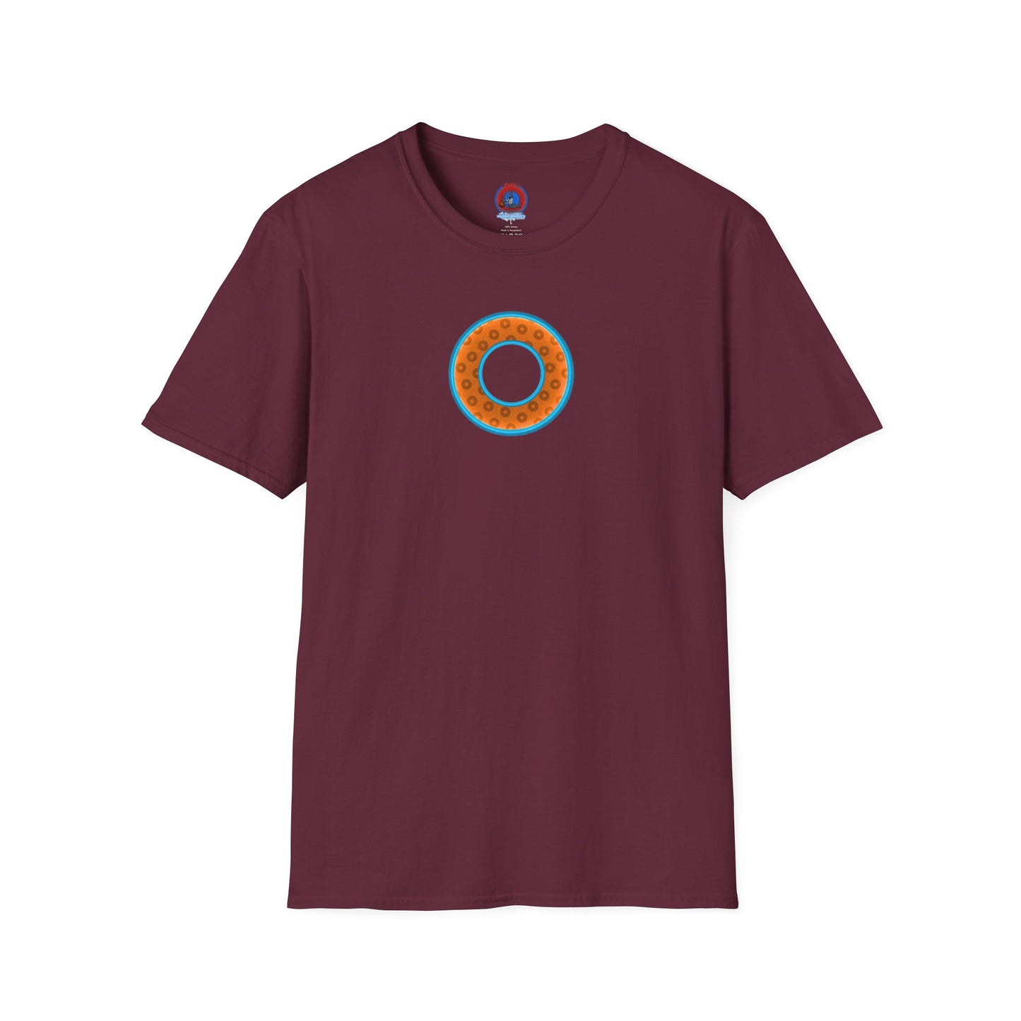 Plain Donuts/Unisex Soft-Style - "Plain Wide Mouthed Paradoxical Donuts" - orange/aquamarine blue donuts