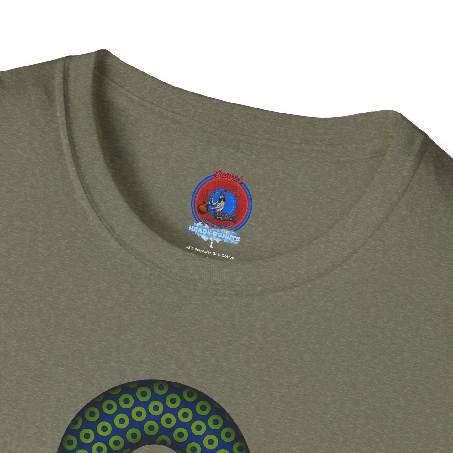Plain Donuts/Unisex Soft-Style - "Plain Paradoxical Grided Donuts" - lime/dark blue donuts