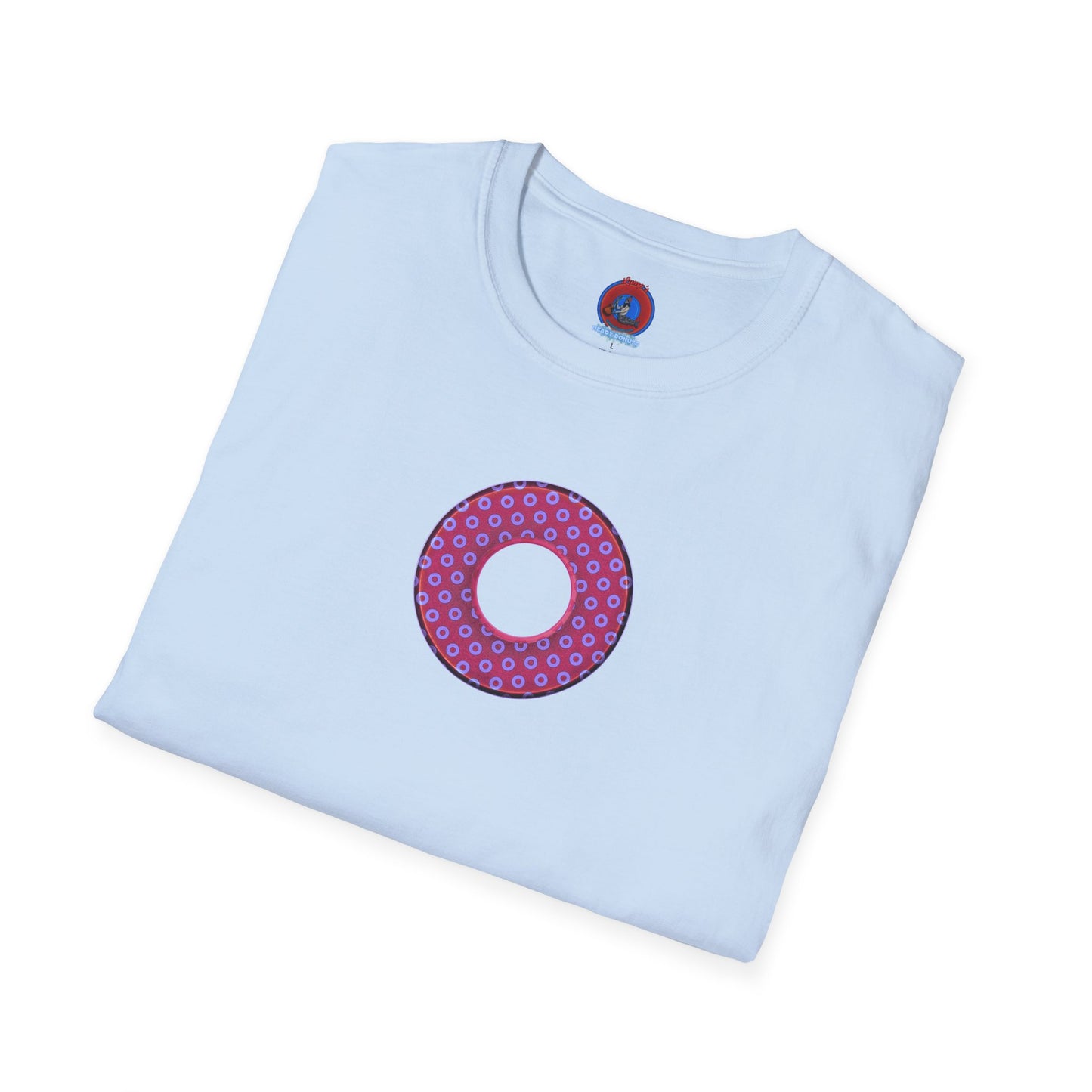 Plain Donuts/Unisex Soft-Style - "Plain Electric Paradoxical Donuts" - light purple/magenta donuts